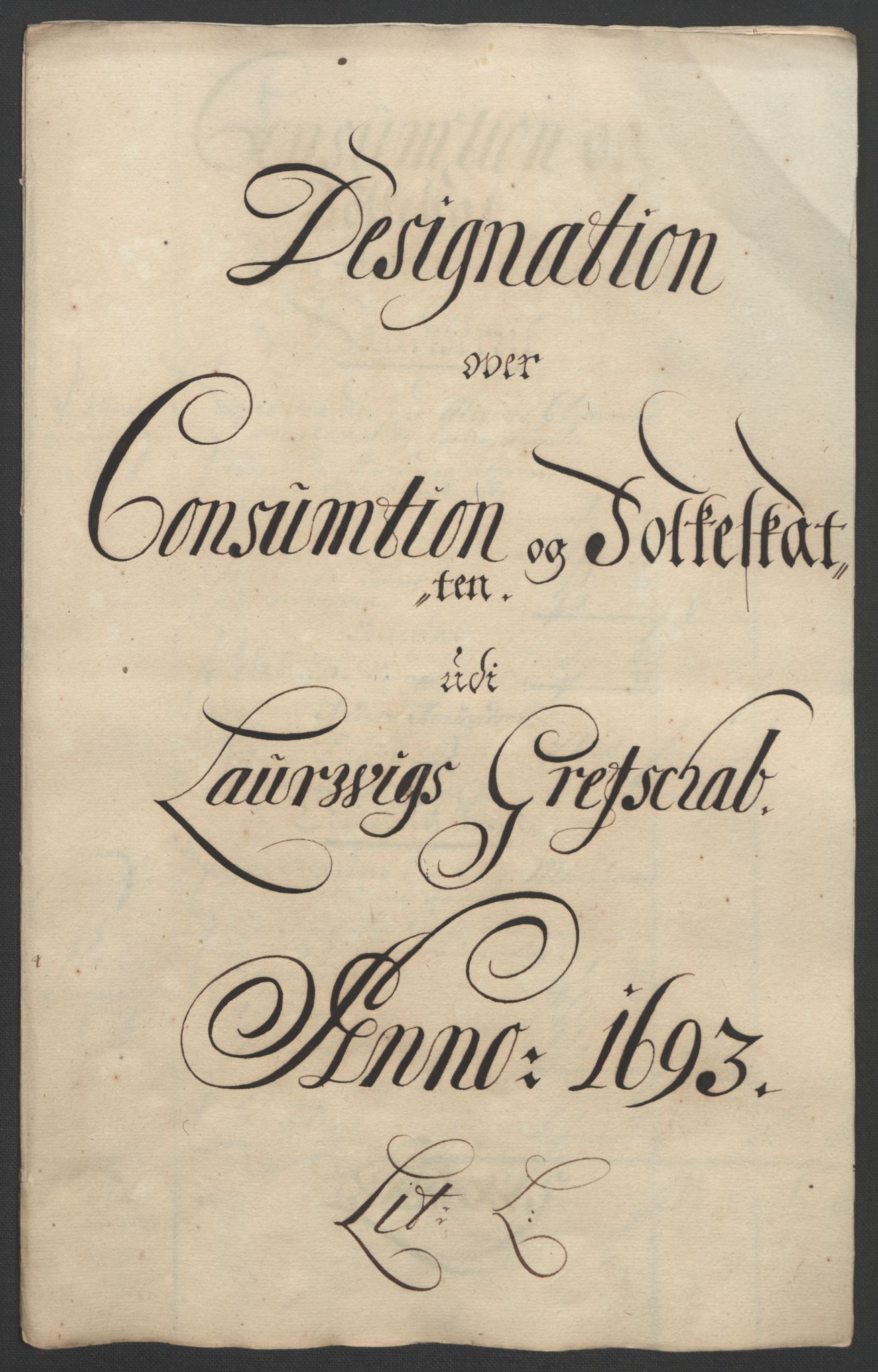 Rentekammeret inntil 1814, Reviderte regnskaper, Fogderegnskap, RA/EA-4092/R33/L1974: Fogderegnskap Larvik grevskap, 1693-1695, p. 45