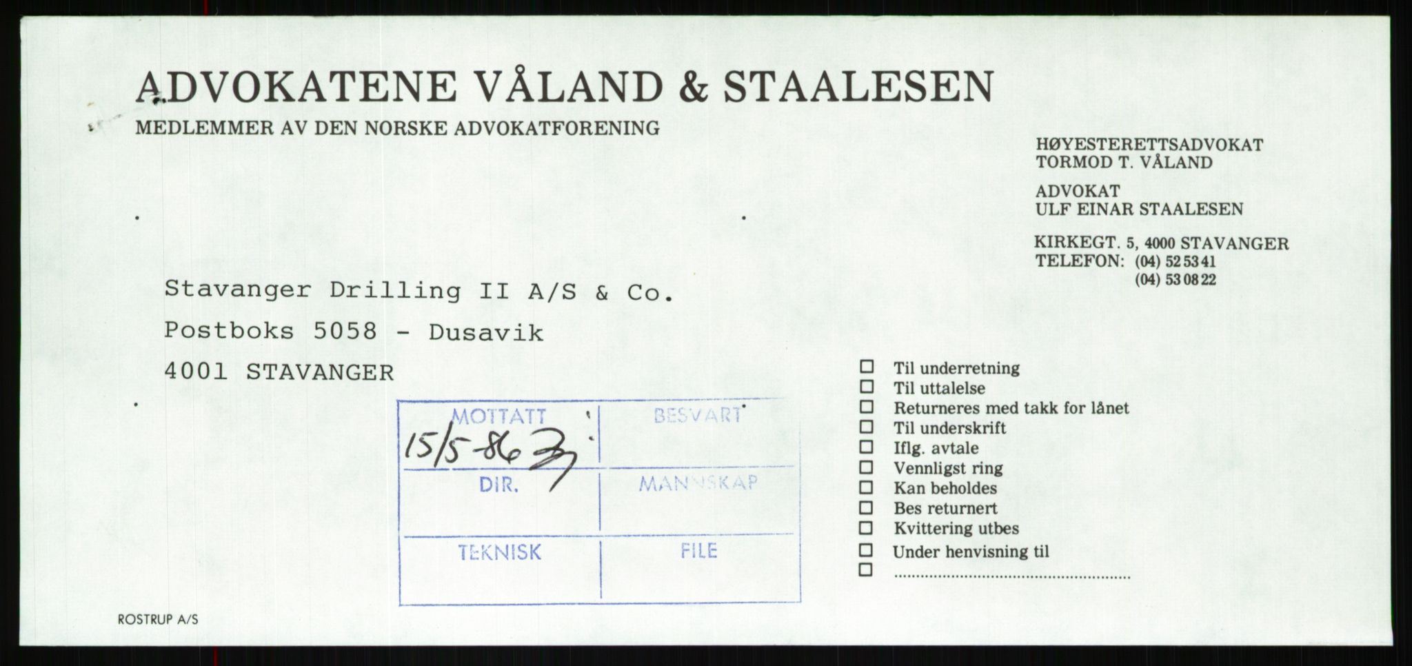Pa 1503 - Stavanger Drilling AS, SAST/A-101906/Da/L0001: Alexander L. Kielland - Begrensningssak Stavanger byrett, 1986, p. 633