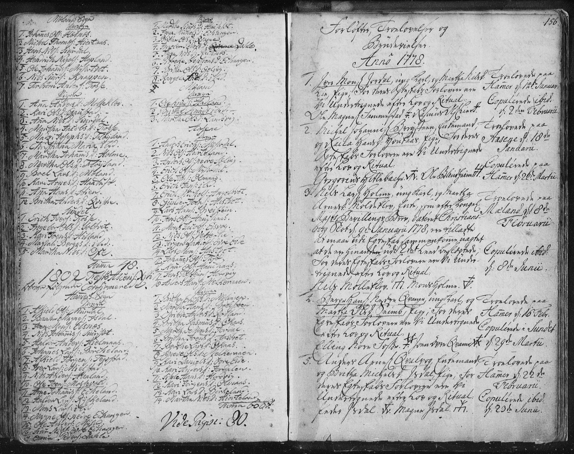 Hamre sokneprestembete, SAB/A-75501/H/Ha/Haa/Haaa/L0008: Parish register (official) no. A 8, 1778-1804, p. 156