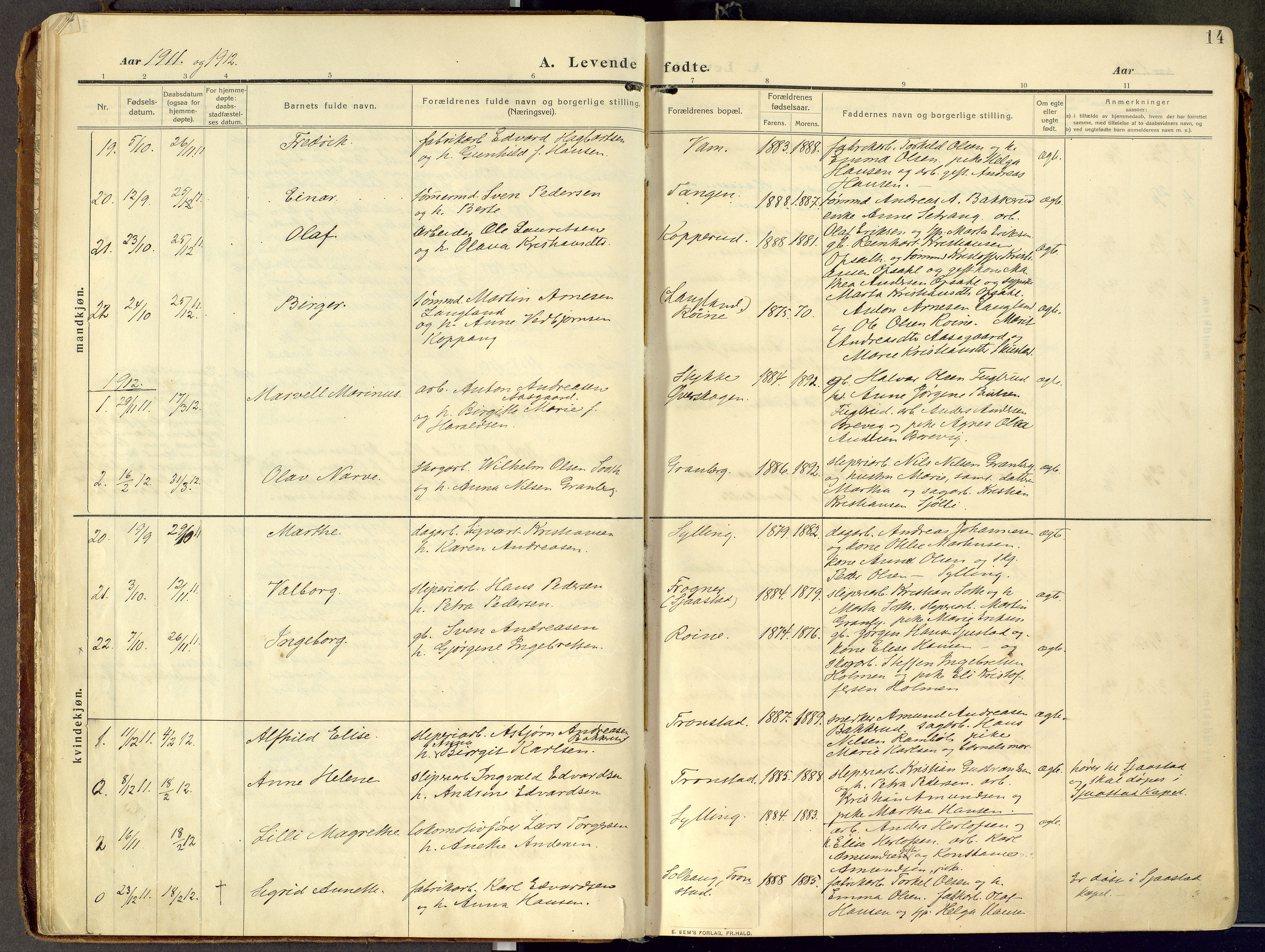 Parish register (official) no. III 1, 1910-1936, p. 14