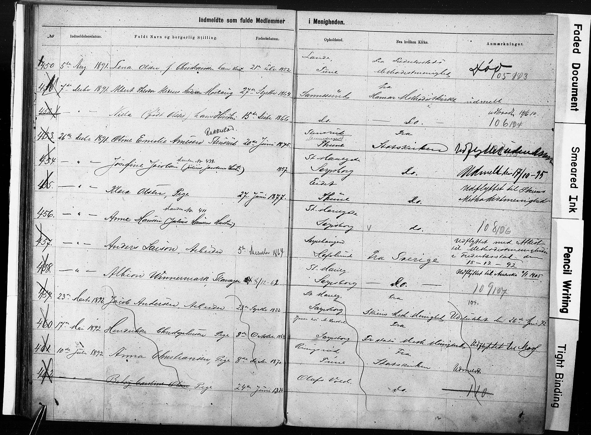 Sarpsborg metodistkirke, AV/SAO-PAO-0233/A/L0003: Dissenter register no. 3, 1856-1893