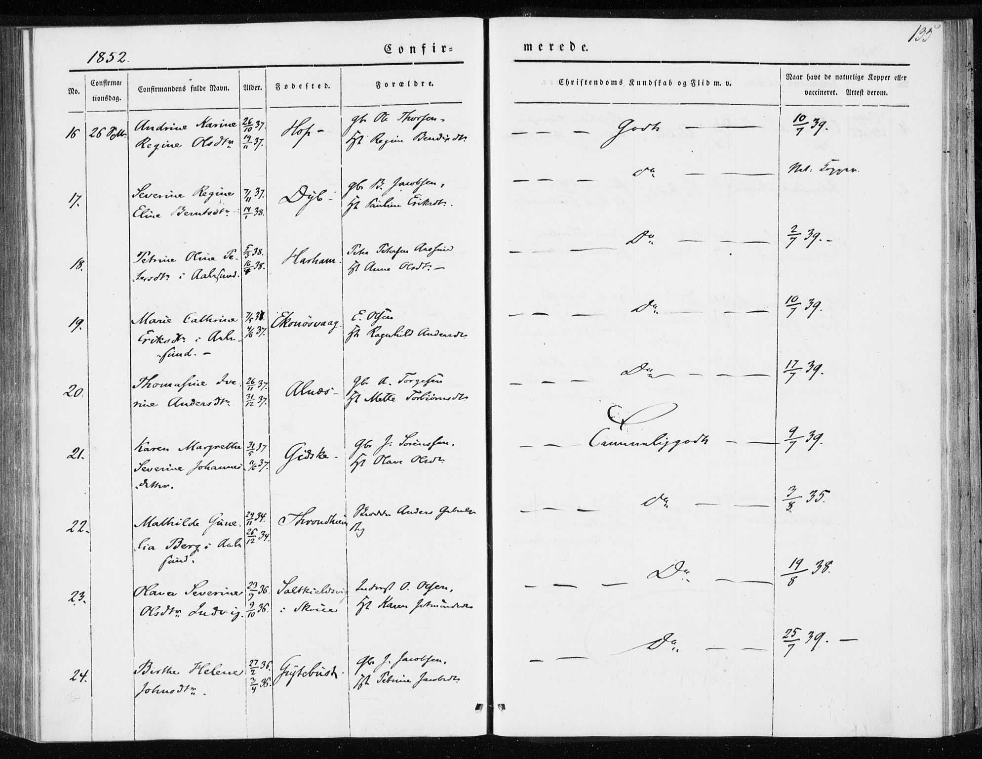 Ministerialprotokoller, klokkerbøker og fødselsregistre - Møre og Romsdal, AV/SAT-A-1454/528/L0415: Curate's parish register no. 528B03, 1843-1852, p. 135