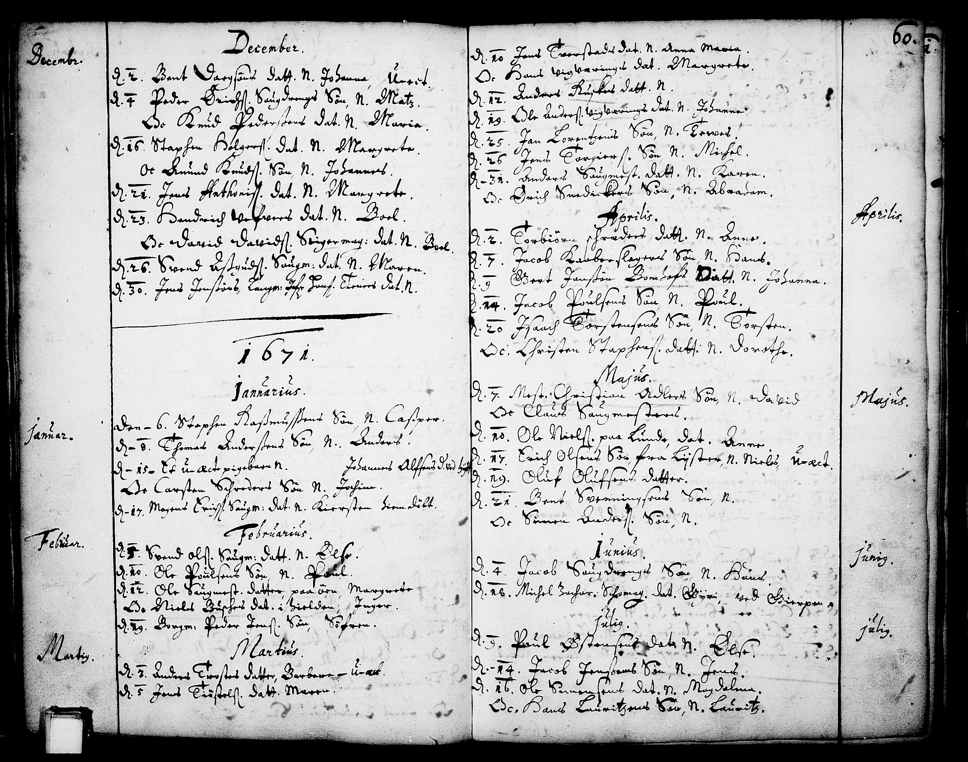 Skien kirkebøker, SAKO/A-302/F/Fa/L0001: Parish register (official) no. 1, 1659-1679, p. 60