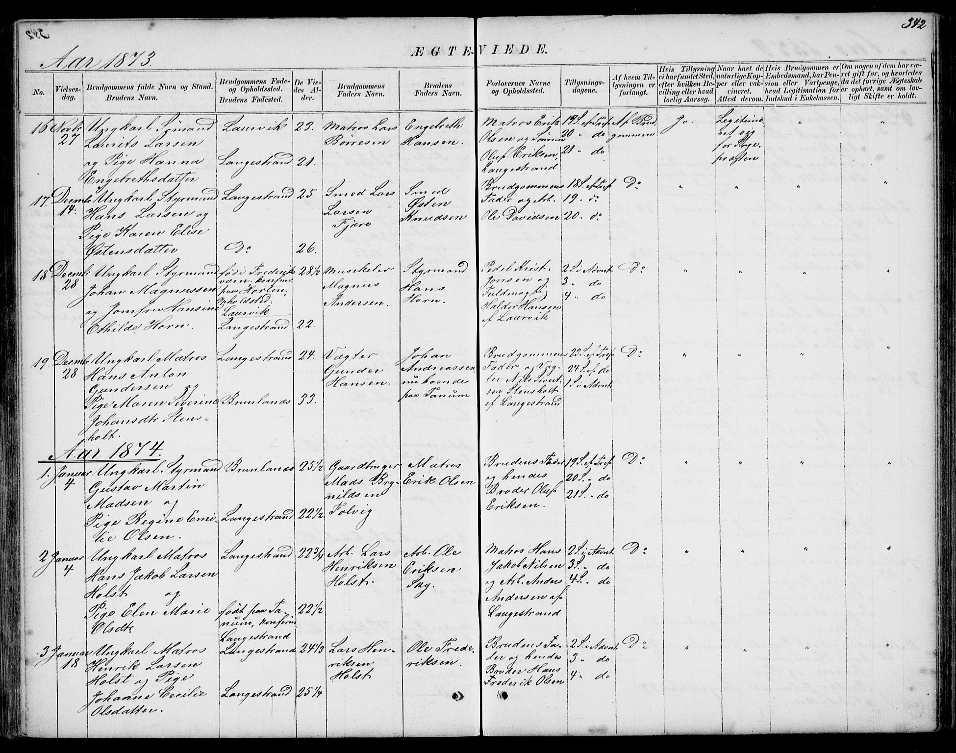 Larvik kirkebøker, SAKO/A-352/G/Gb/L0003: Parish register (copy) no. II 3, 1867-1899, p. 342
