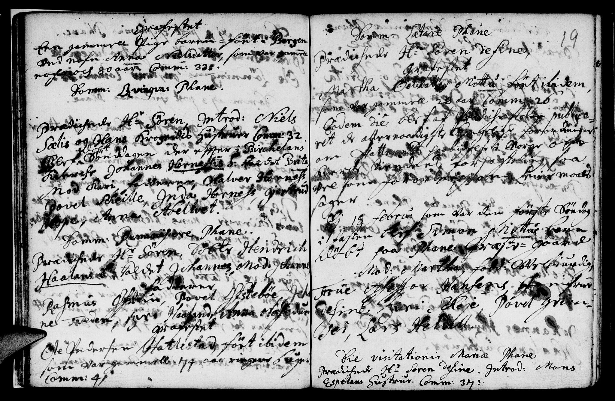 Fana Sokneprestembete, AV/SAB-A-75101/H/Haa/Haaa/L0001: Parish register (official) no. A 1, 1712-1719, p. 19