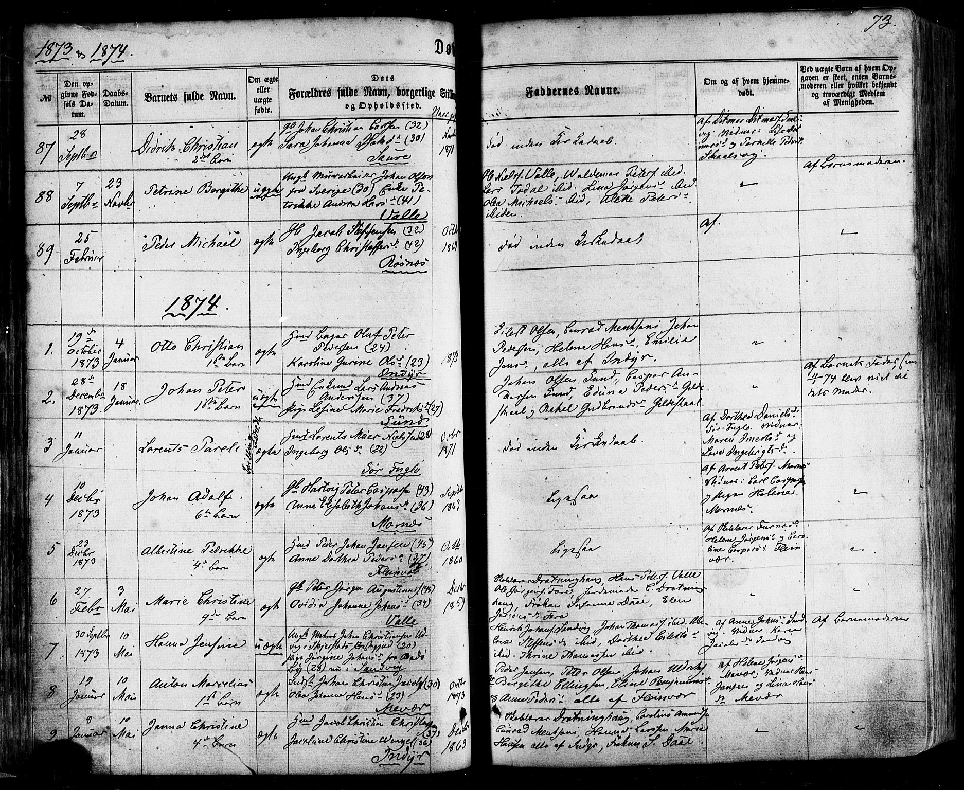 Ministerialprotokoller, klokkerbøker og fødselsregistre - Nordland, SAT/A-1459/805/L0098: Parish register (official) no. 805A05, 1862-1879, p. 73