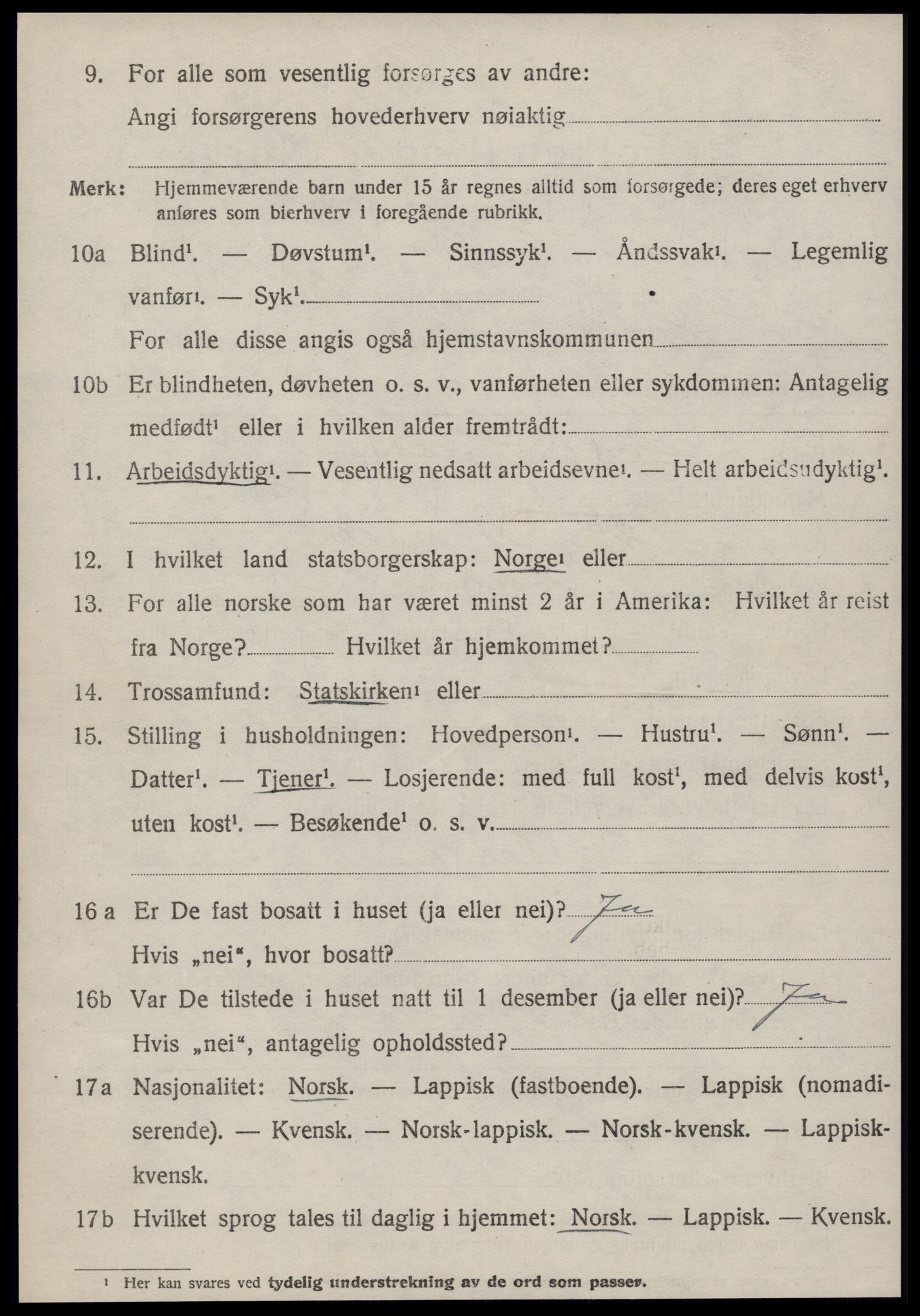 SAT, 1920 census for Melhus, 1920, p. 2444