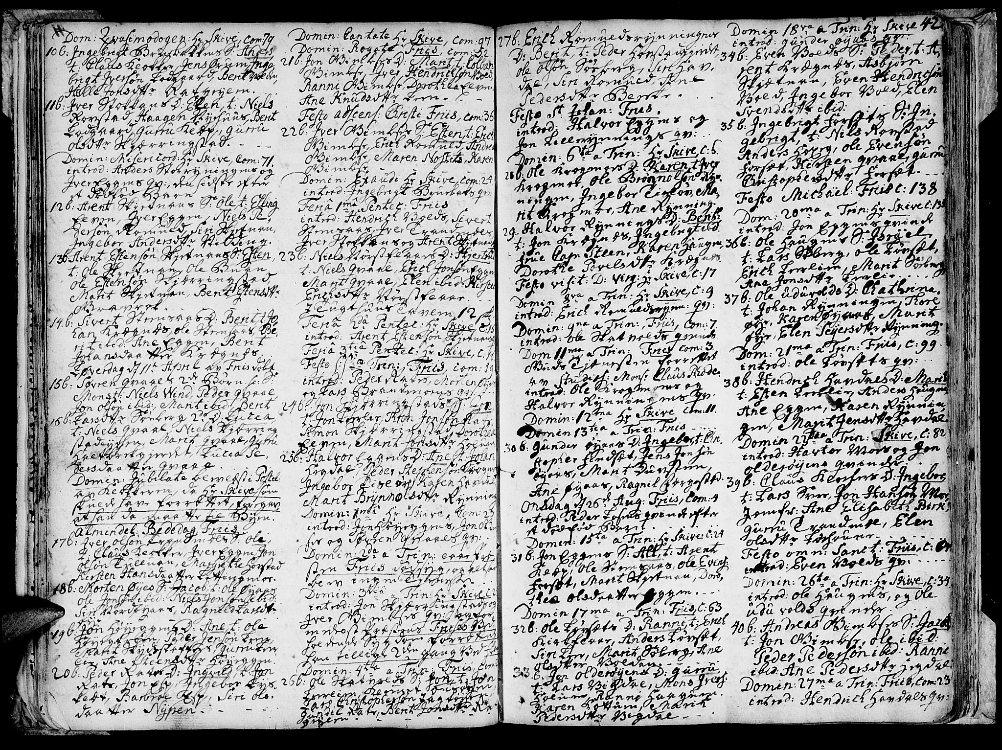 Ministerialprotokoller, klokkerbøker og fødselsregistre - Sør-Trøndelag, AV/SAT-A-1456/691/L1057: Parish register (official) no. 691A01 /1, 1740-1767, p. 42