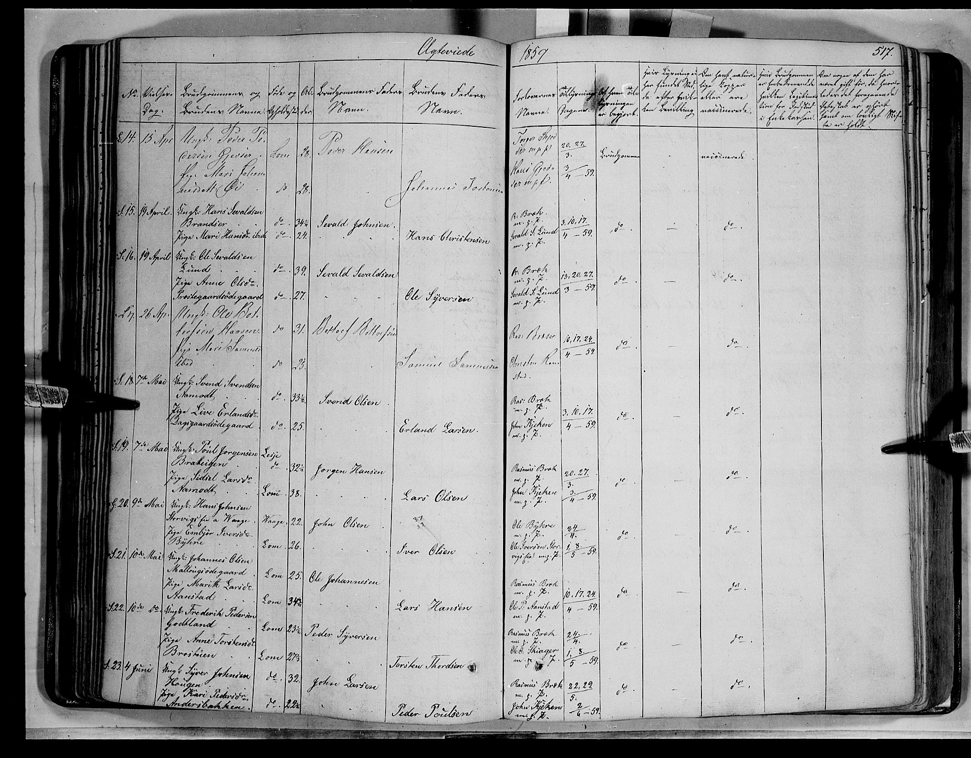 Lom prestekontor, SAH/PREST-070/K/L0006: Parish register (official) no. 6B, 1837-1863, p. 517
