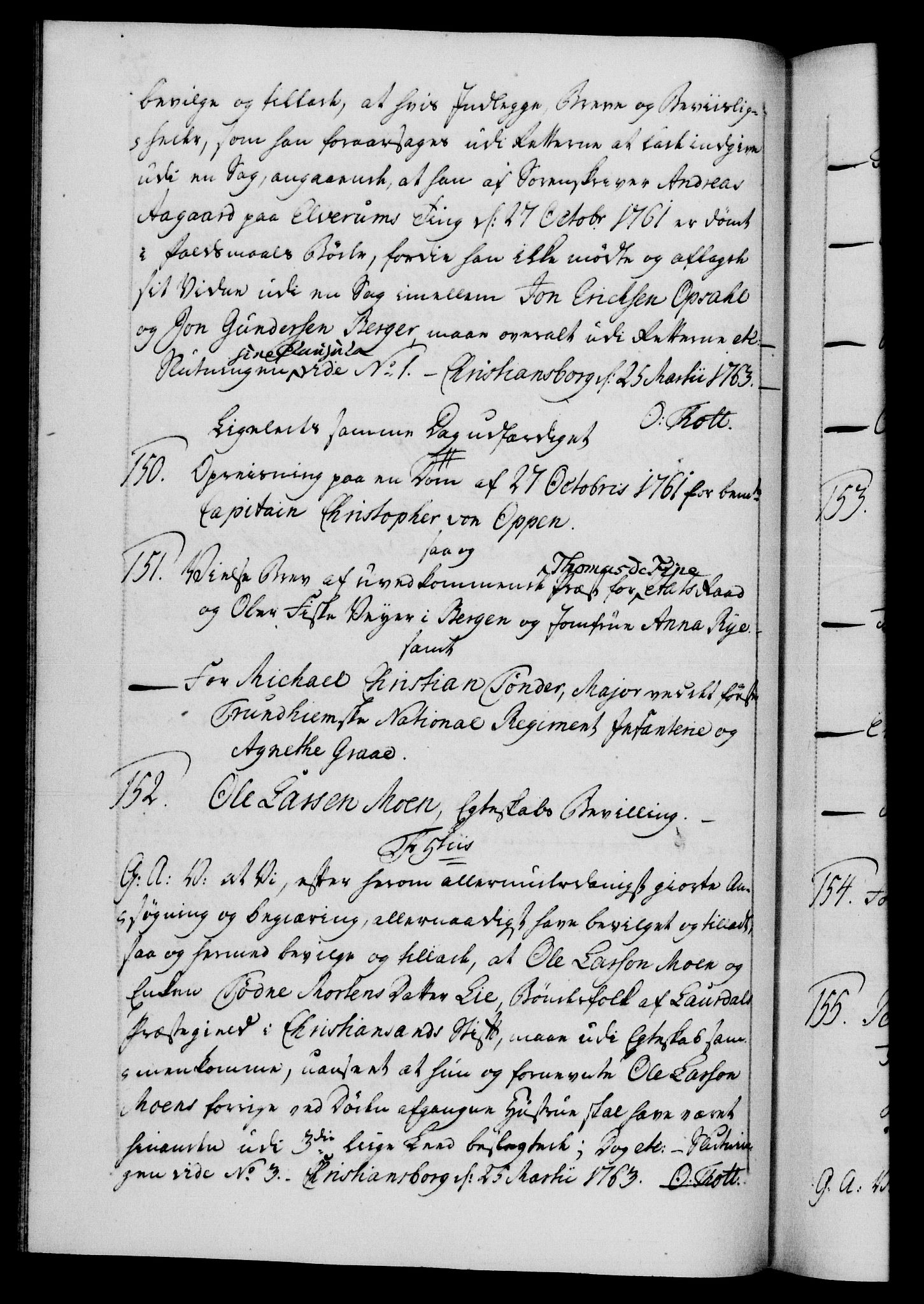 Danske Kanselli 1572-1799, AV/RA-EA-3023/F/Fc/Fca/Fcaa/L0042: Norske registre, 1763-1766, p. 50b