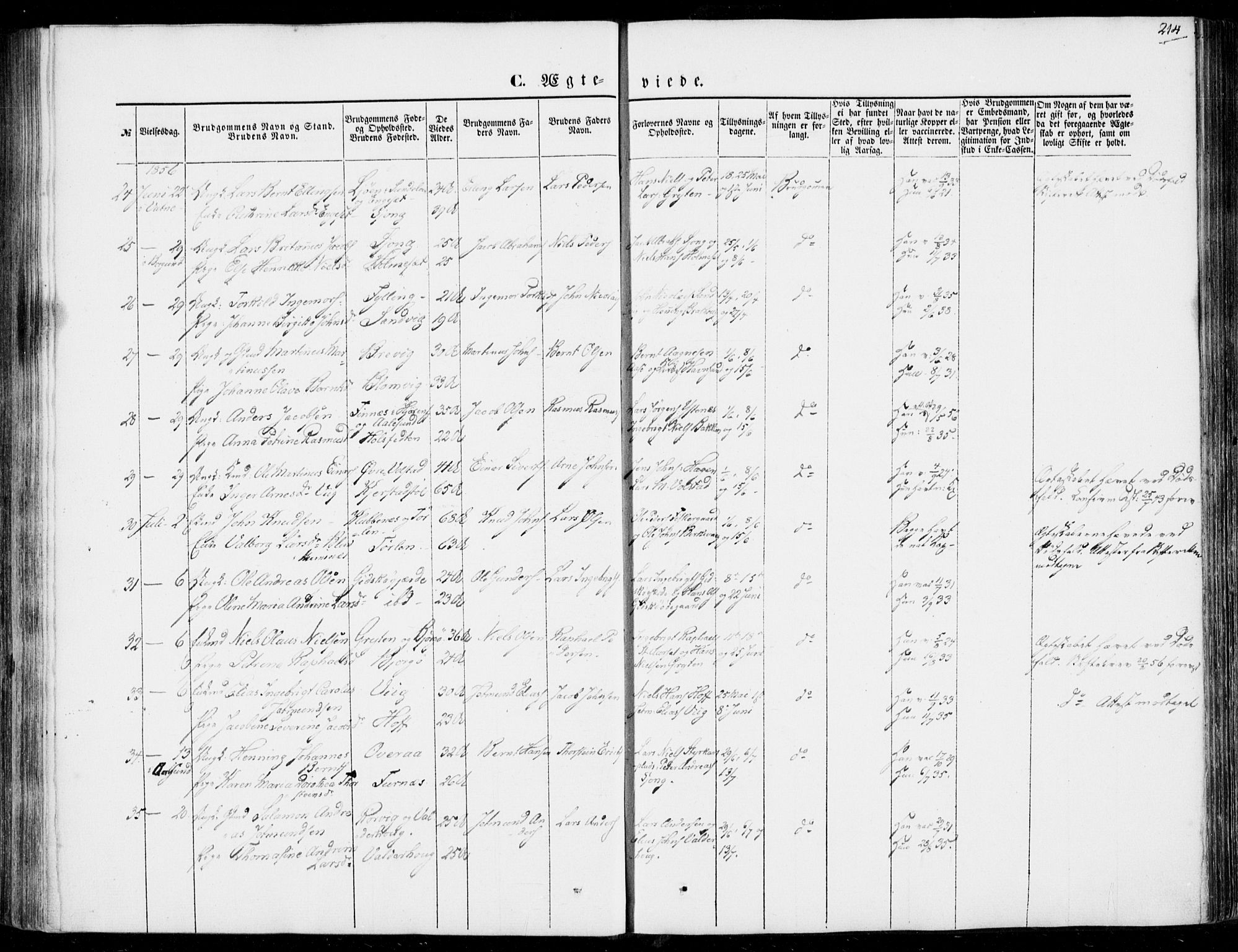 Ministerialprotokoller, klokkerbøker og fødselsregistre - Møre og Romsdal, AV/SAT-A-1454/528/L0397: Parish register (official) no. 528A08, 1848-1858, p. 214