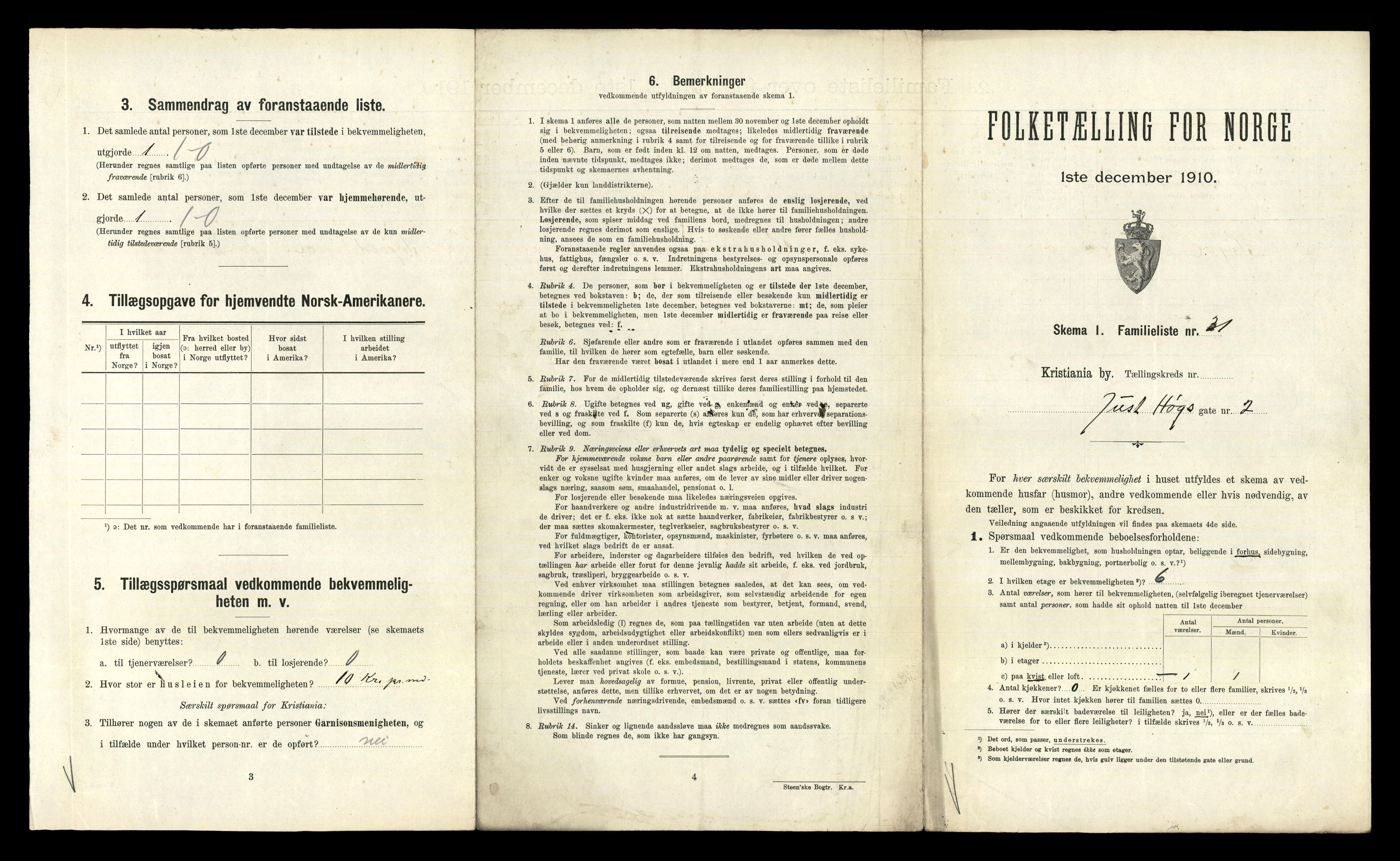 RA, 1910 census for Kristiania, 1910, p. 46555