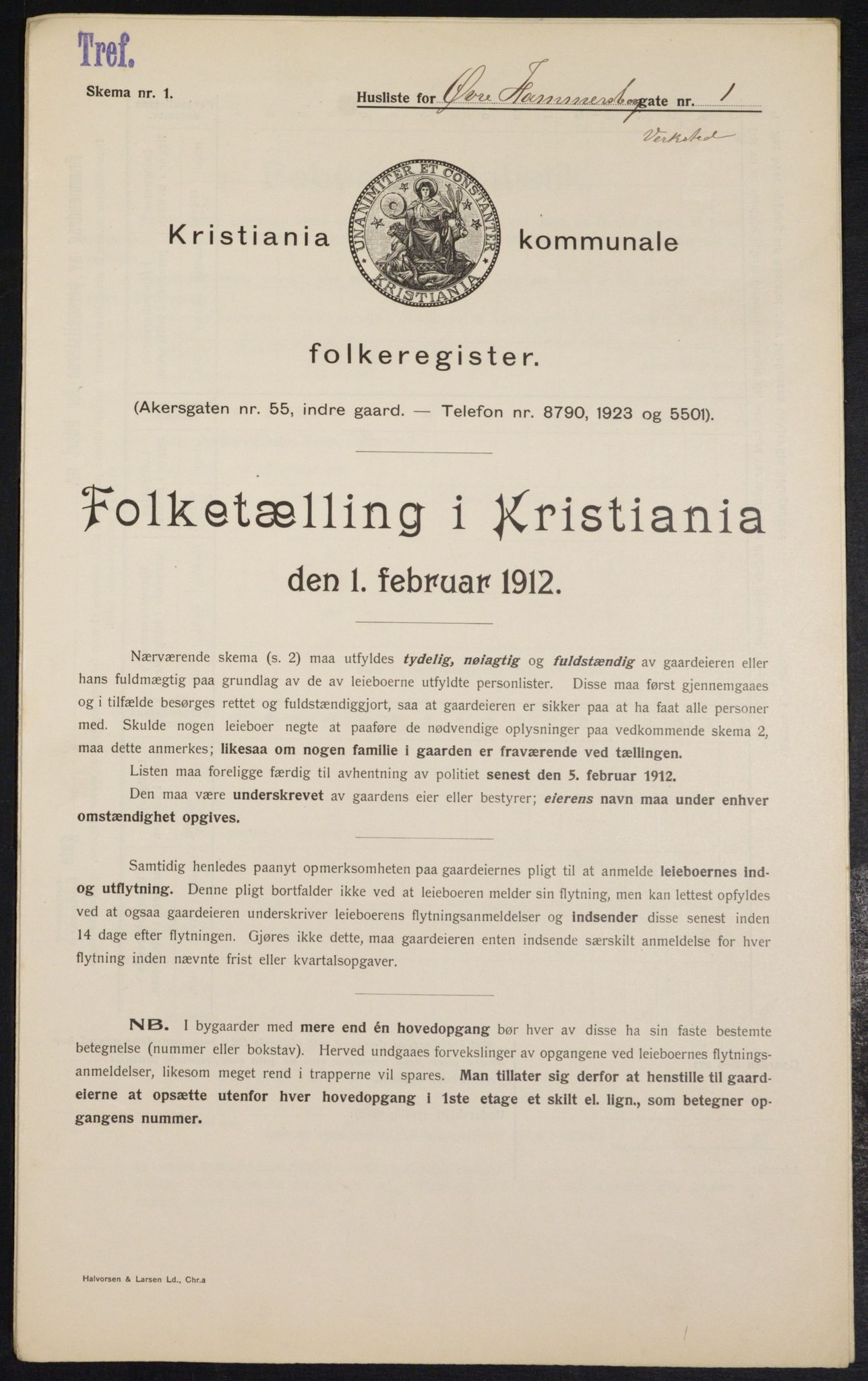 OBA, Municipal Census 1912 for Kristiania, 1912, p. 129858