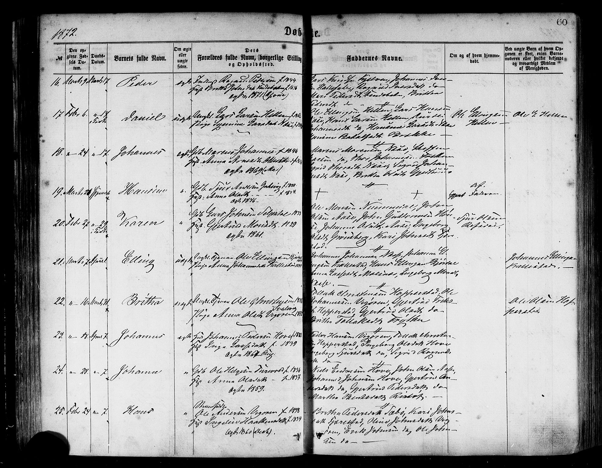 Vik sokneprestembete, SAB/A-81501: Parish register (official) no. A 9, 1866-1877, p. 60