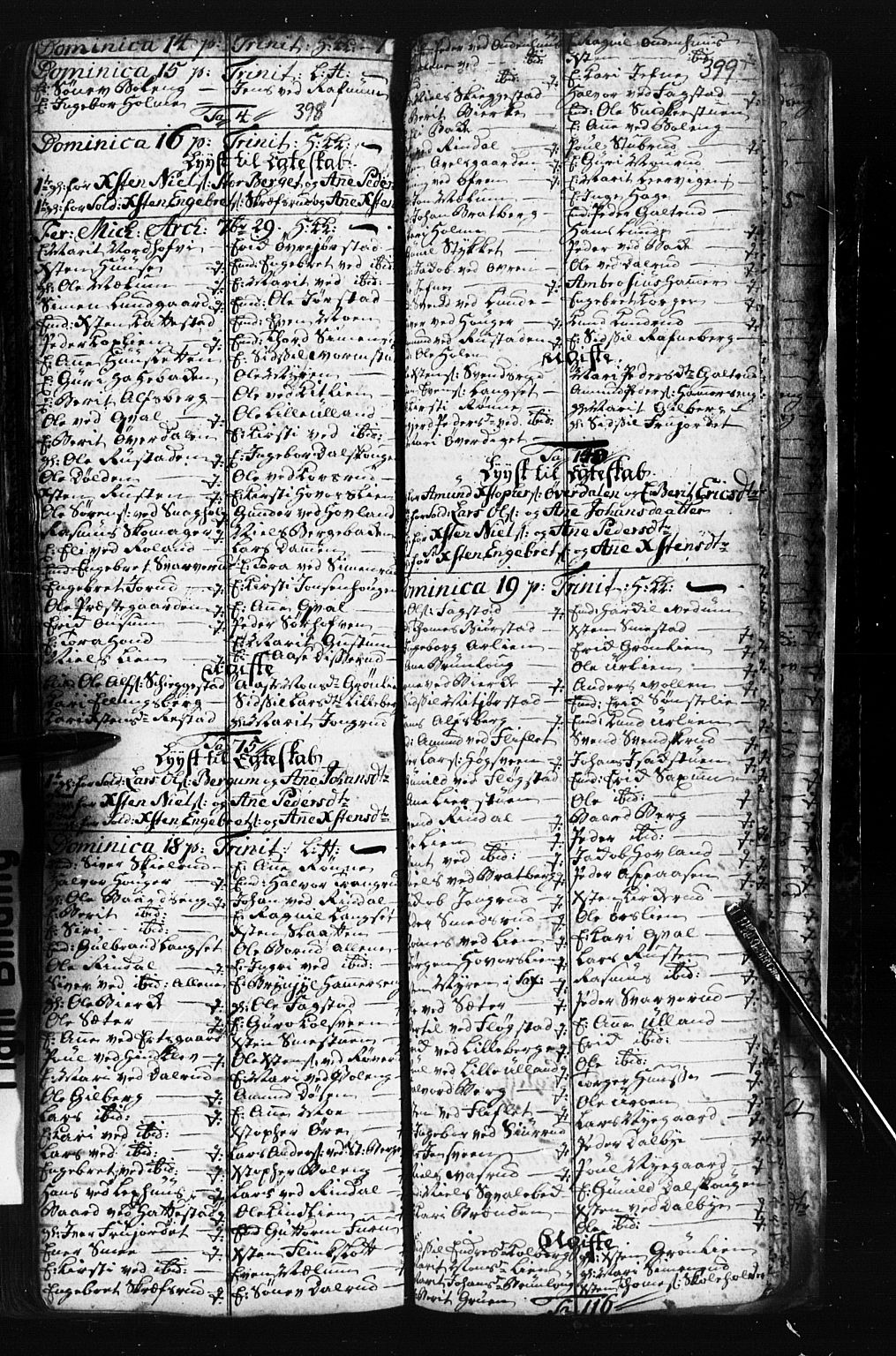 Fåberg prestekontor, AV/SAH-PREST-086/H/Ha/Hab/L0001: Parish register (copy) no. 1, 1727-1767, p. 398-399