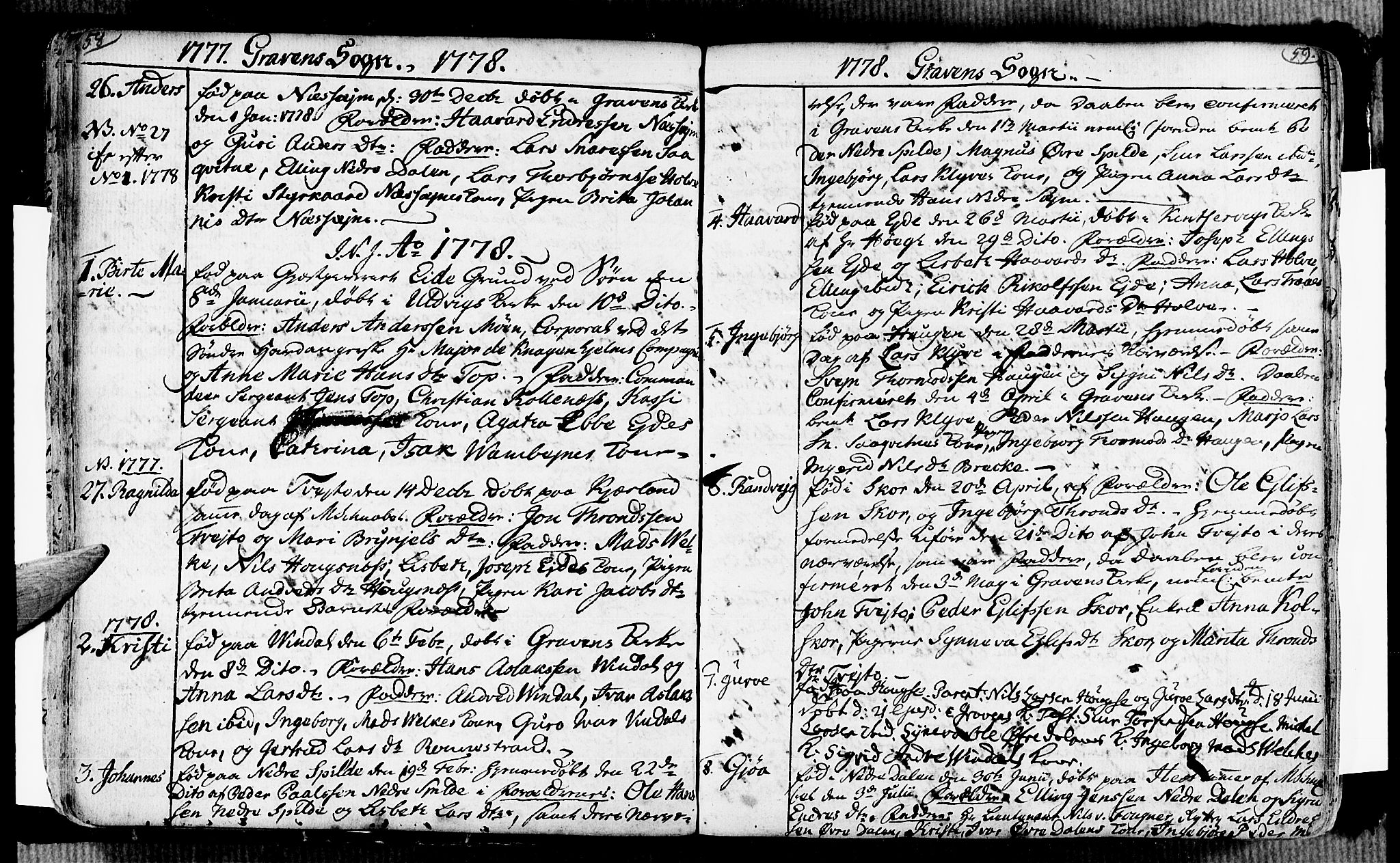 Ulvik sokneprestembete, SAB/A-78801/H/Haa: Parish register (official) no. A 7, 1761-1792, p. 58-59