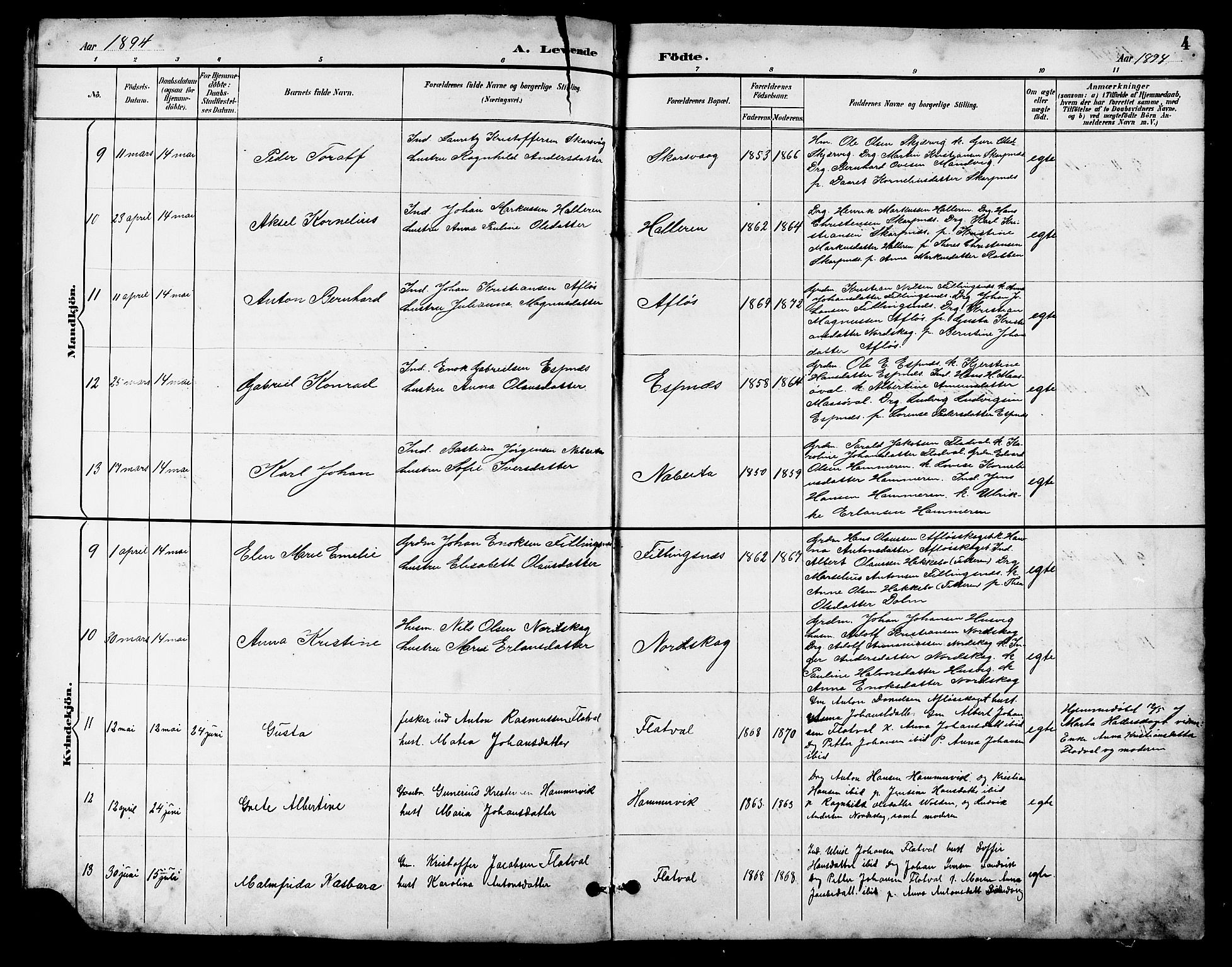 Ministerialprotokoller, klokkerbøker og fødselsregistre - Sør-Trøndelag, AV/SAT-A-1456/641/L0598: Parish register (copy) no. 641C02, 1893-1910, p. 4