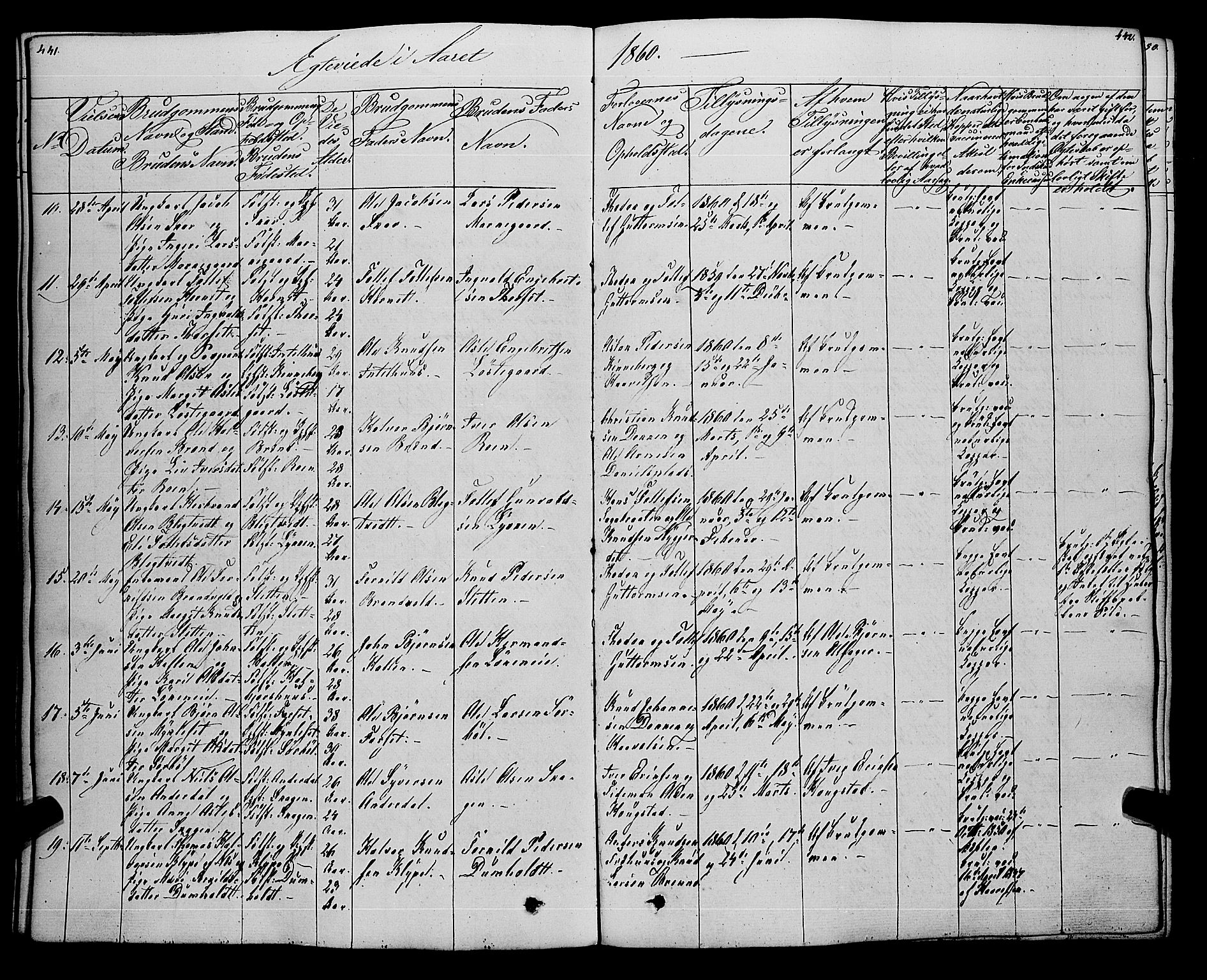 Gol kirkebøker, SAKO/A-226/F/Fa/L0002: Parish register (official) no. I 2, 1837-1863, p. 441-442