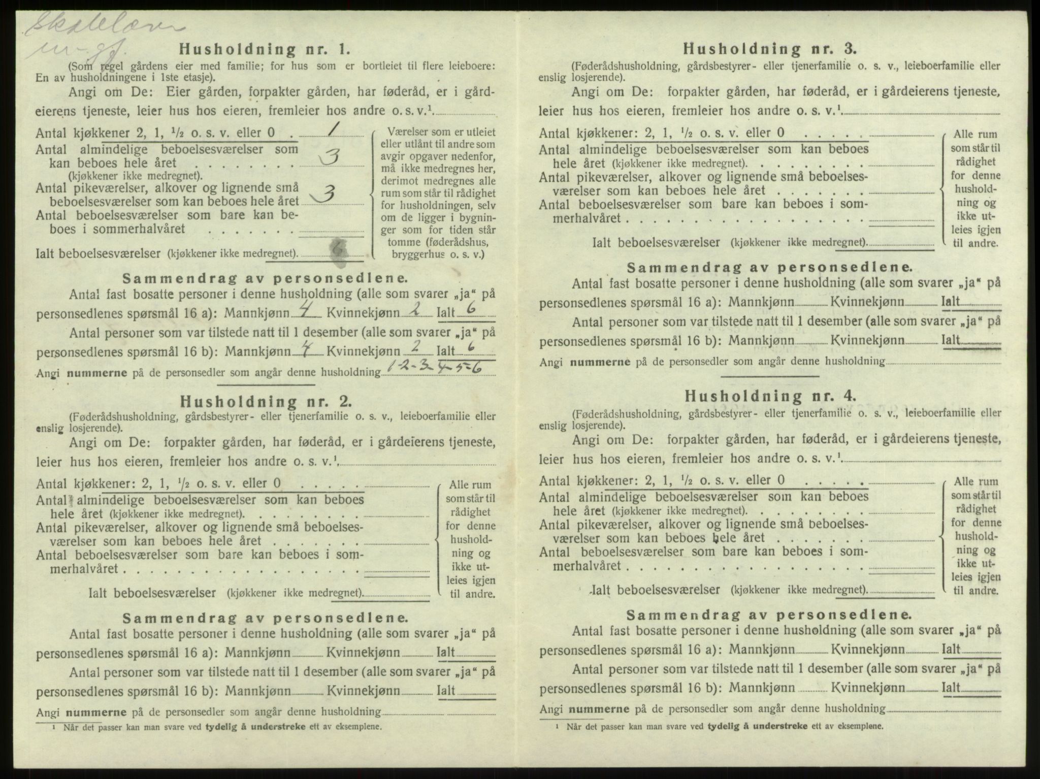 SAB, 1920 census for Innvik, 1920, p. 885