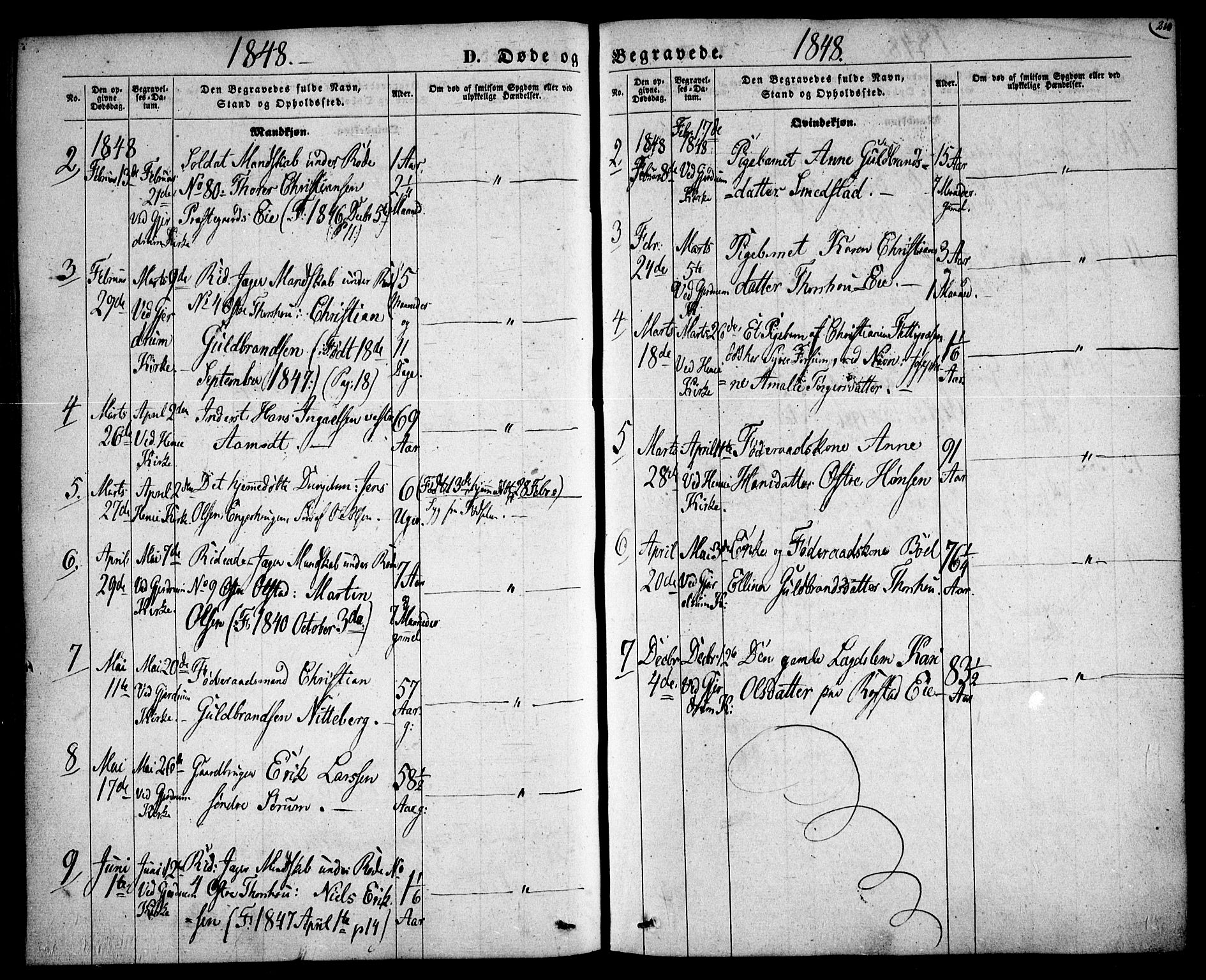 Gjerdrum prestekontor Kirkebøker, AV/SAO-A-10412b/F/Fa/L0006: Parish register (official) no. I 6, 1845-1856, p. 210