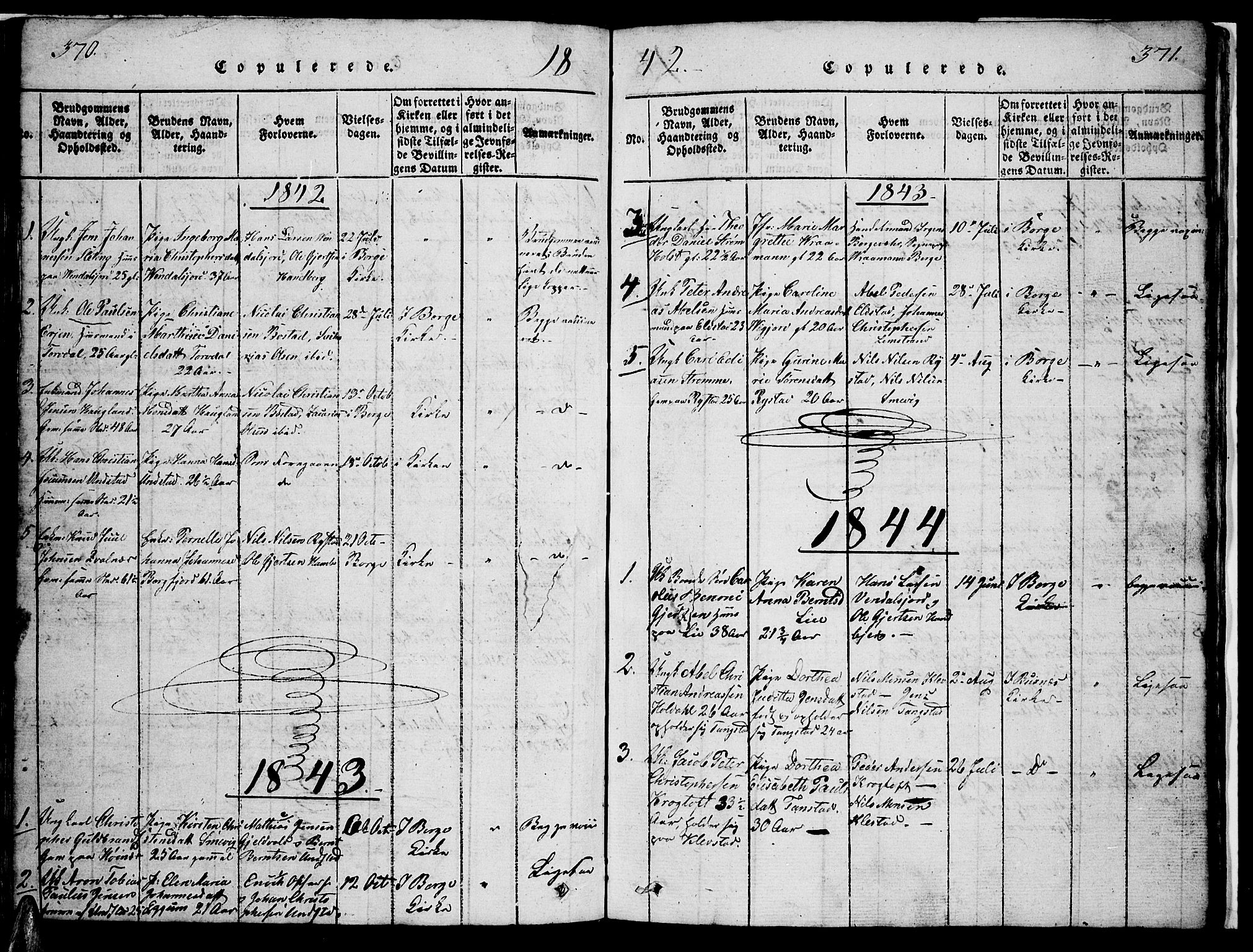 Ministerialprotokoller, klokkerbøker og fødselsregistre - Nordland, AV/SAT-A-1459/880/L1139: Parish register (copy) no. 880C01, 1836-1857, p. 370-371