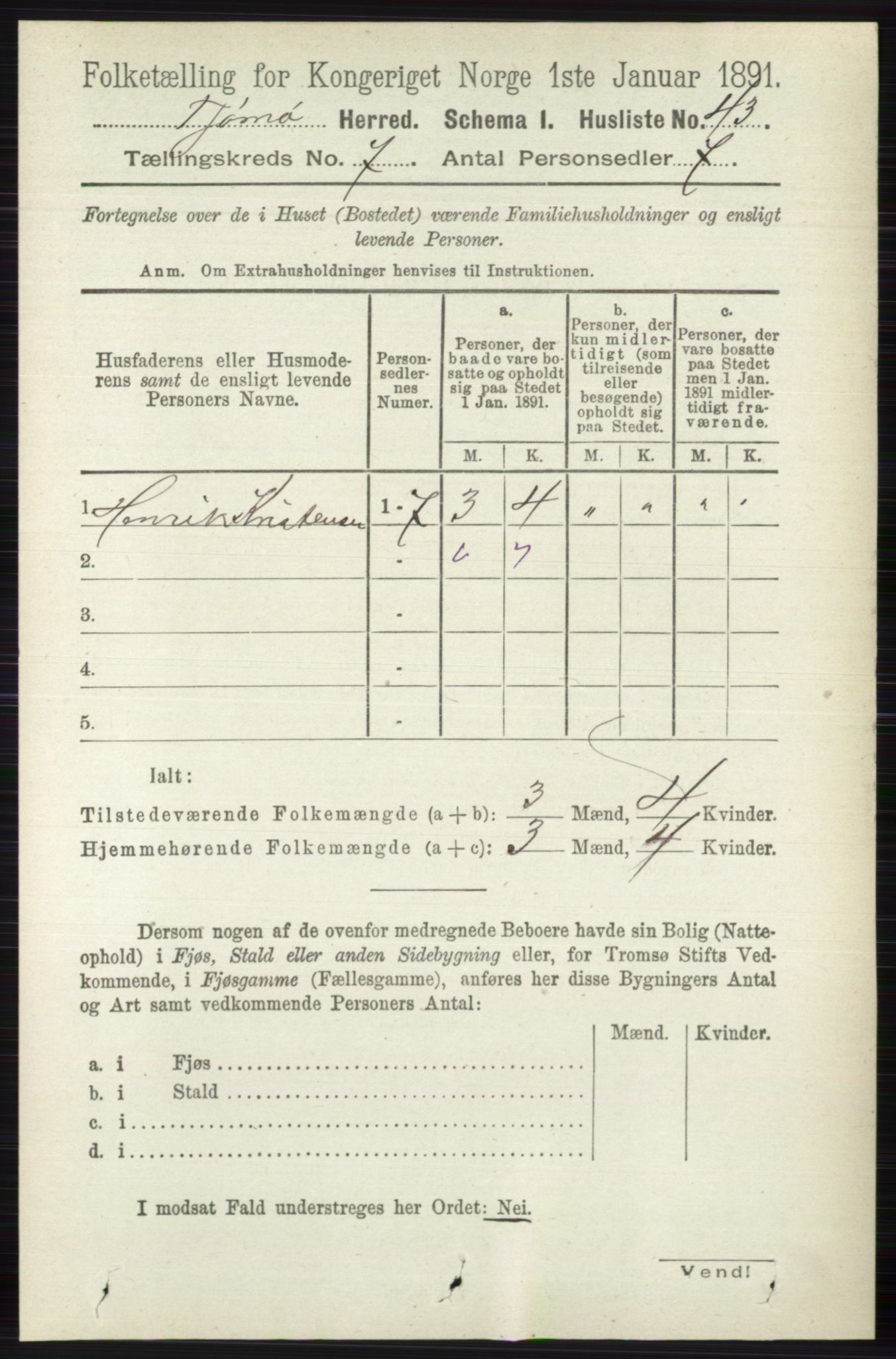 RA, 1891 census for 0723 Tjøme, 1891, p. 2455