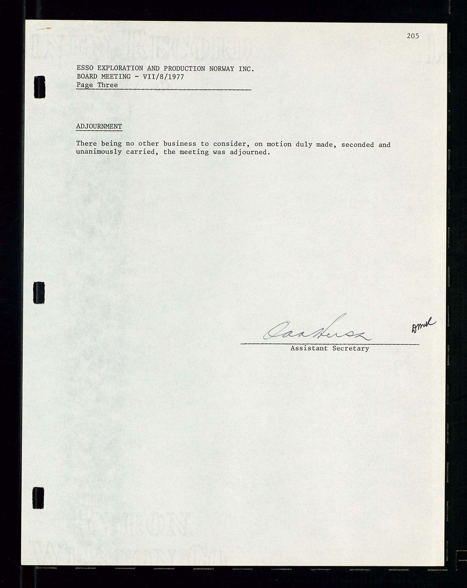 Pa 1512 - Esso Exploration and Production Norway Inc., SAST/A-101917/A/Aa/L0001/0002: Styredokumenter / Corporate records, Board meeting minutes, Agreements, Stocholder meetings, 1975-1979, p. 56