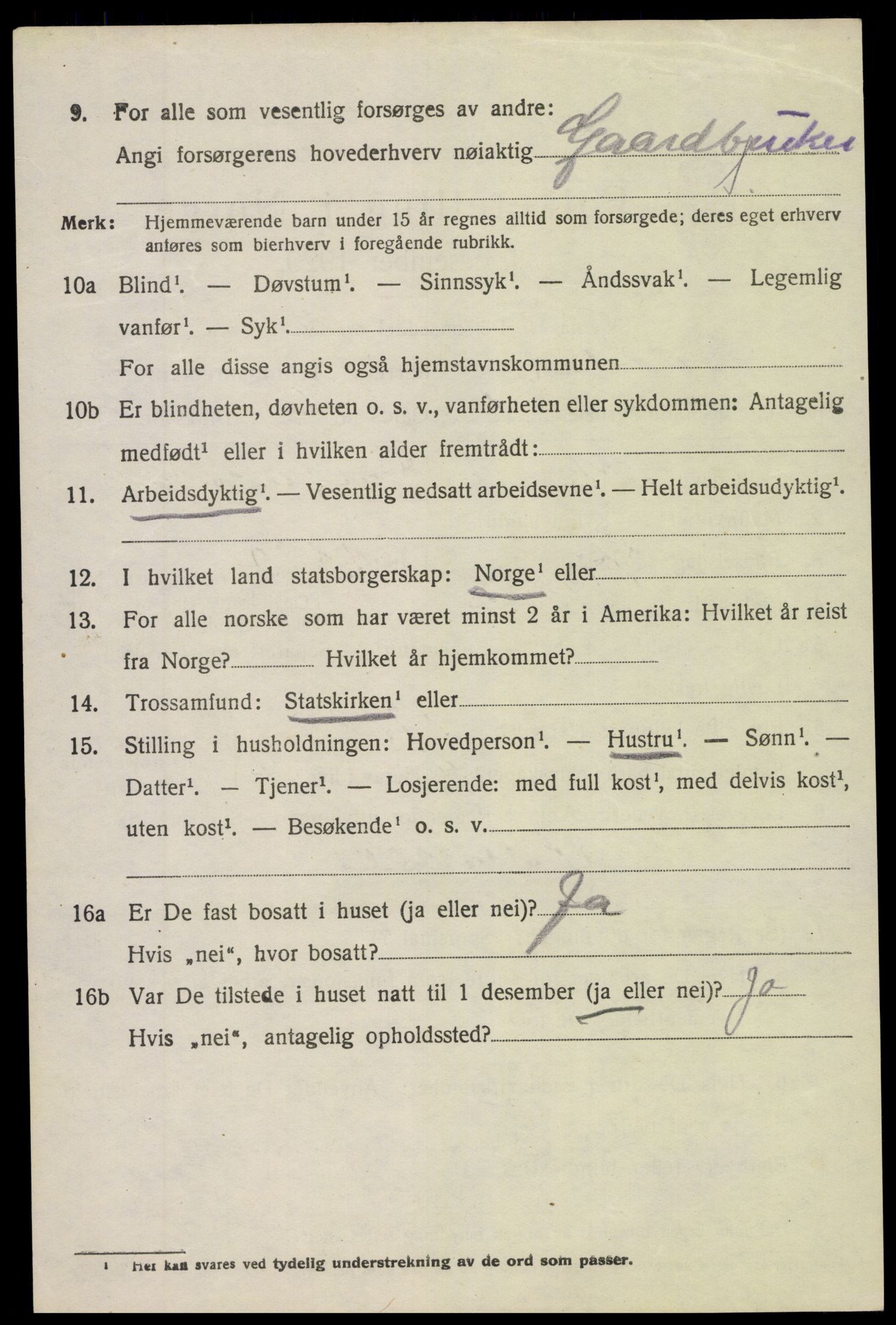 SAK, 1920 census for Søndeled, 1920, p. 1722