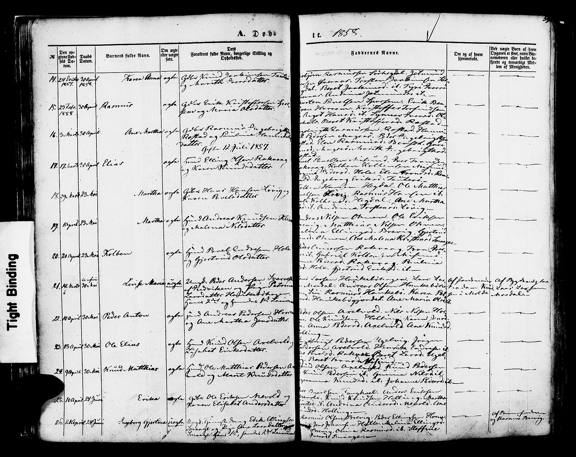 Ministerialprotokoller, klokkerbøker og fødselsregistre - Møre og Romsdal, AV/SAT-A-1454/560/L0719: Parish register (official) no. 560A03, 1845-1872, p. 39