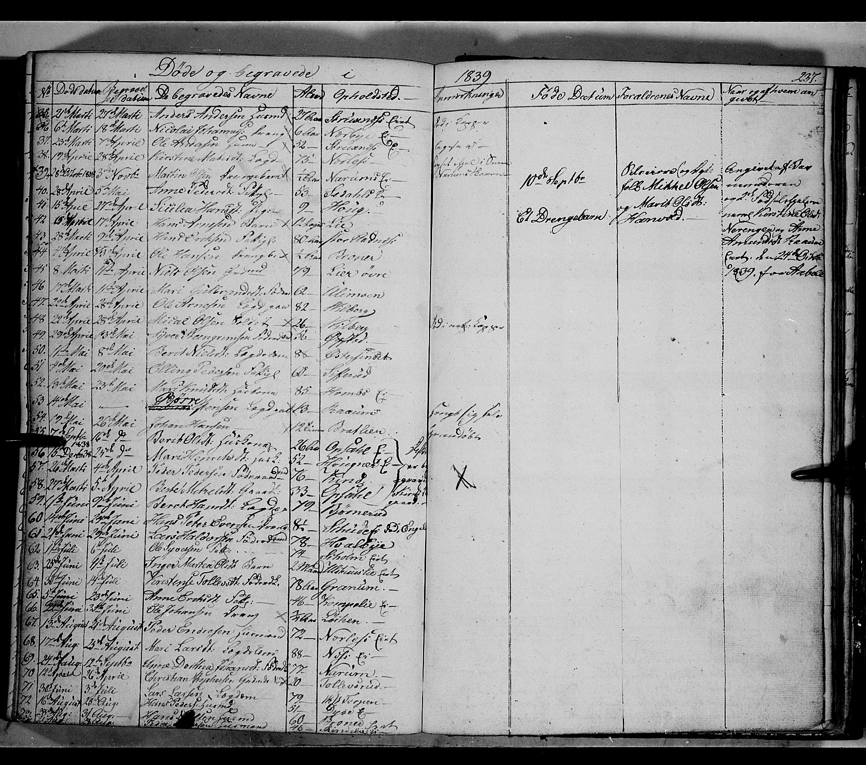 Land prestekontor, SAH/PREST-120/H/Ha/Hab/L0002: Parish register (copy) no. 2, 1833-1849, p. 237