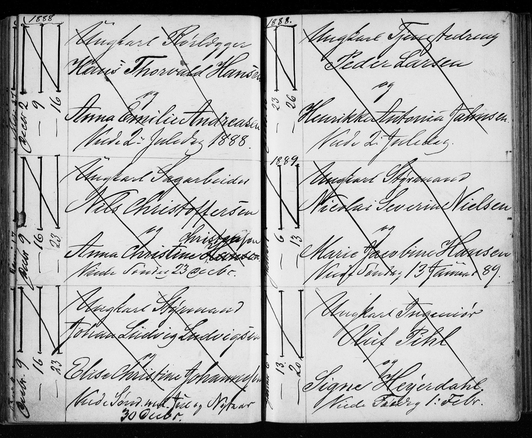 Bragernes kirkebøker, SAKO/A-6/H/Ha/L0006: Banns register no. 6, 1873-1896