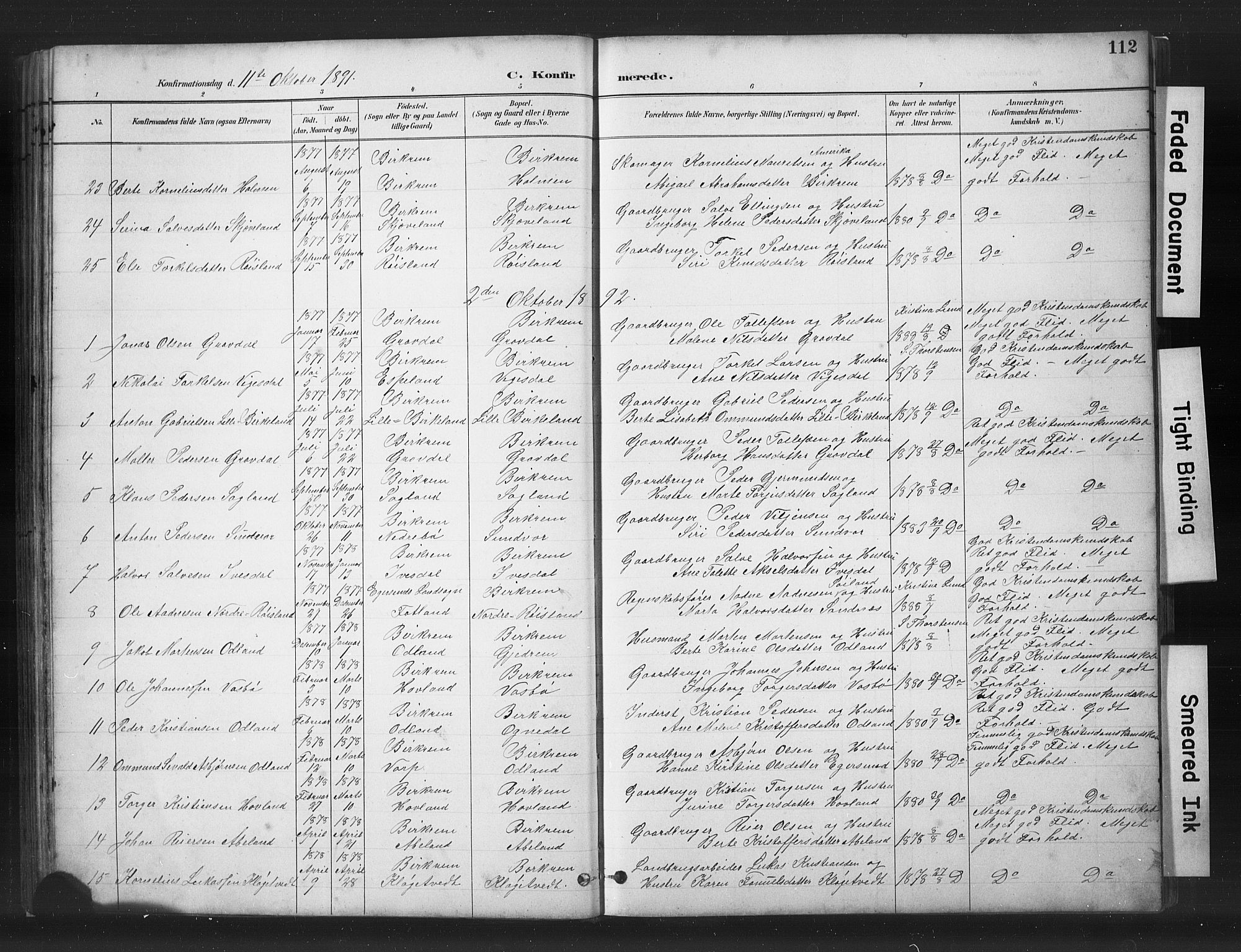 Helleland sokneprestkontor, SAST/A-101810: Parish register (copy) no. B 5, 1887-1908, p. 112