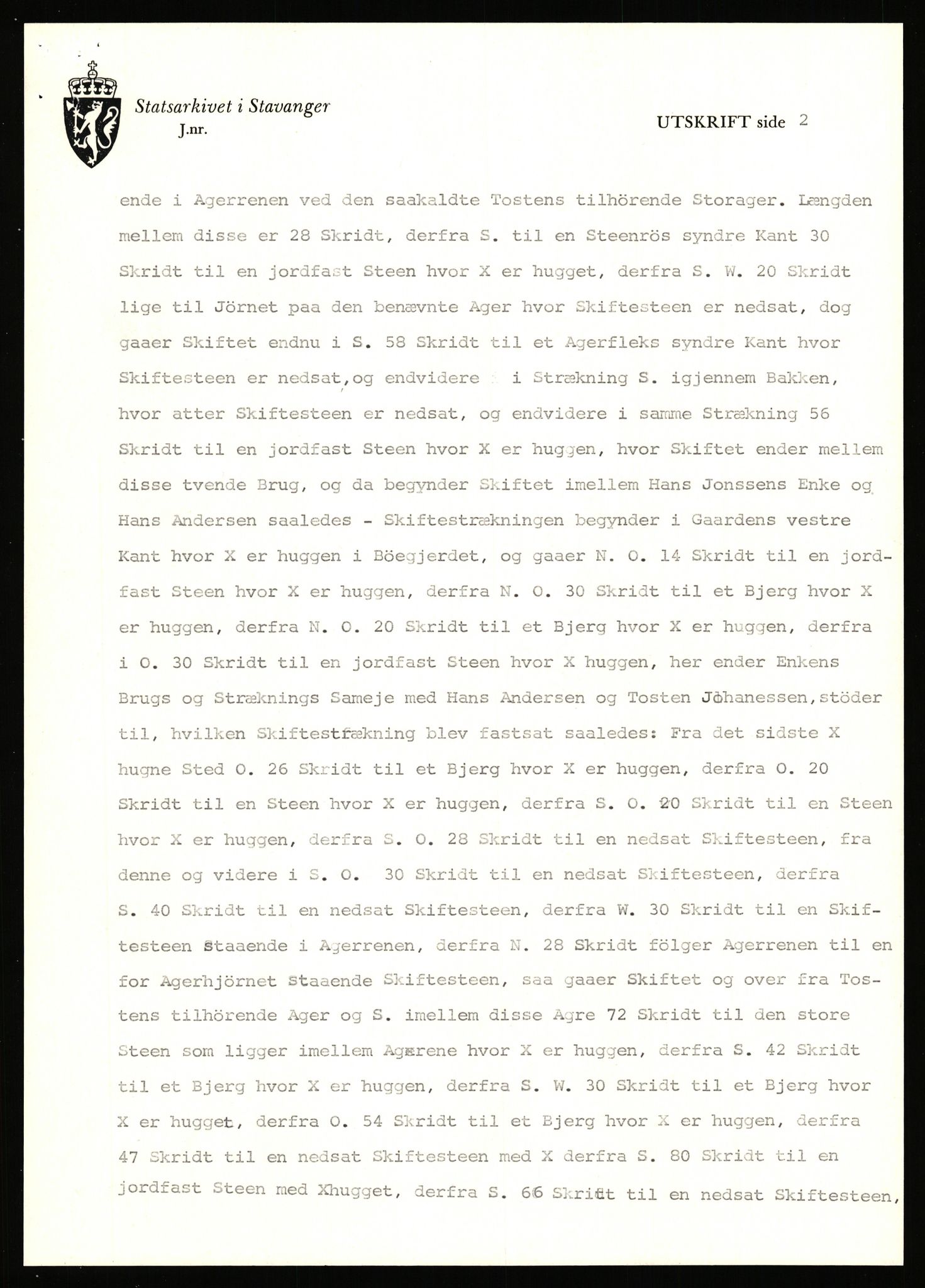 Statsarkivet i Stavanger, SAST/A-101971/03/Y/Yj/L0019: Avskrifter sortert etter gårdsnavn: Evje - Ferkingstad, 1750-1930, p. 582