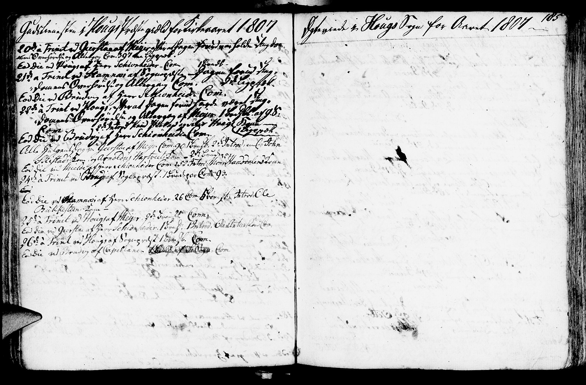 Haus sokneprestembete, SAB/A-75601/H/Haa: Parish register (official) no. A 11, 1796-1816, p. 185