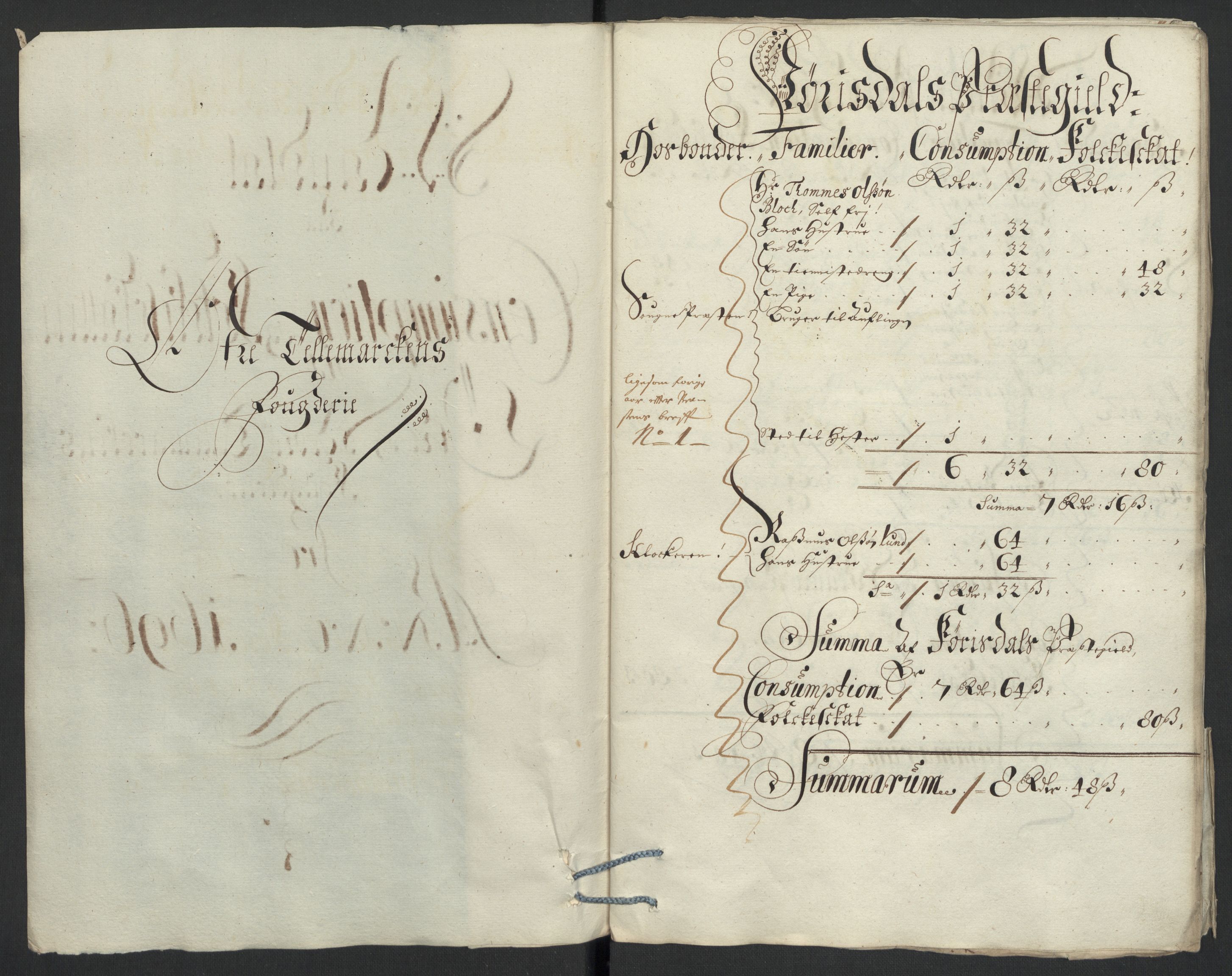 Rentekammeret inntil 1814, Reviderte regnskaper, Fogderegnskap, AV/RA-EA-4092/R36/L2095: Fogderegnskap Øvre og Nedre Telemark og Bamble, 1696, p. 6