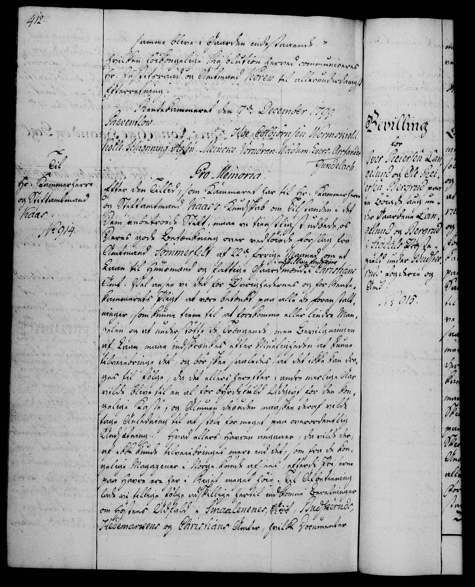 Rentekammeret, Kammerkanselliet, AV/RA-EA-3111/G/Gg/Gga/L0016: Norsk ekspedisjonsprotokoll med register (merket RK 53.16), 1794-1800, p. 412