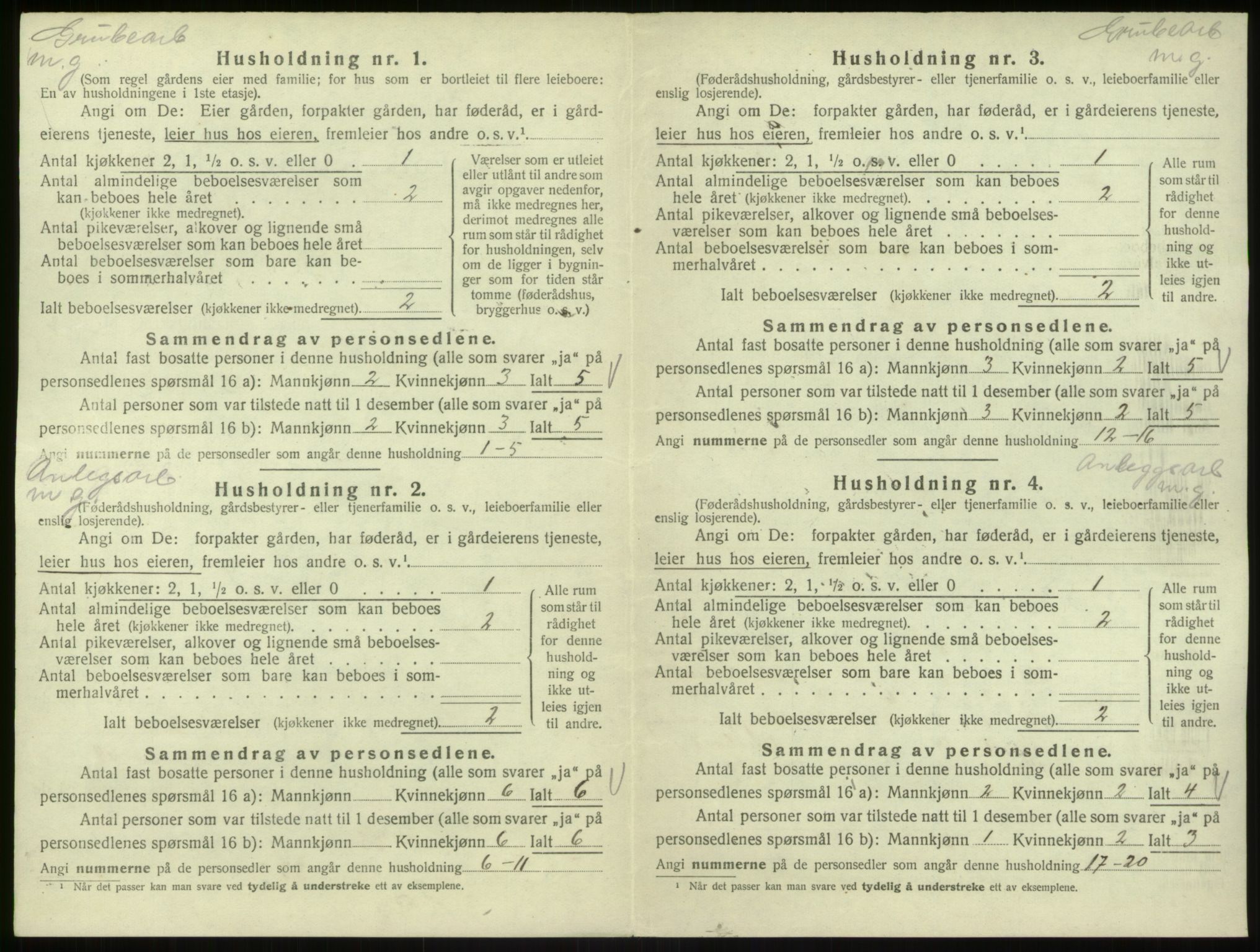 SAB, 1920 census for Hosanger, 1920, p. 150