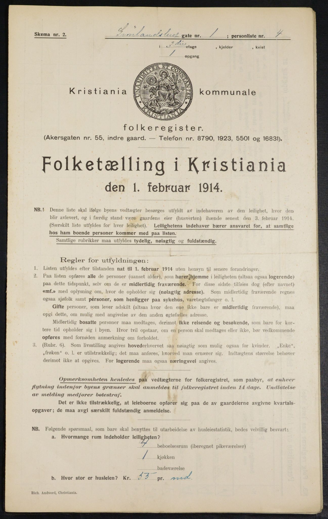 OBA, Municipal Census 1914 for Kristiania, 1914, p. 31670