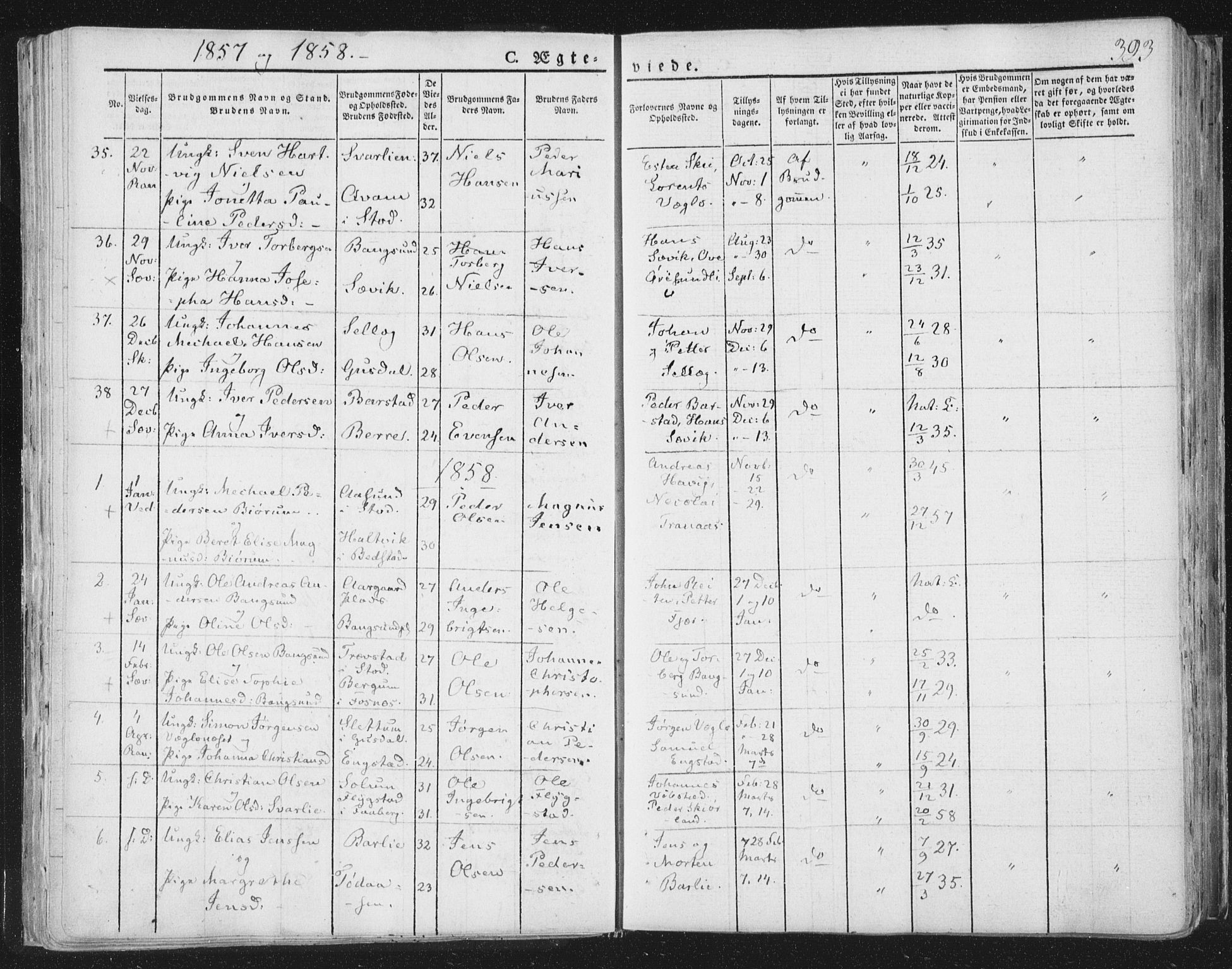 Ministerialprotokoller, klokkerbøker og fødselsregistre - Nord-Trøndelag, SAT/A-1458/764/L0552: Parish register (official) no. 764A07b, 1824-1865, p. 393