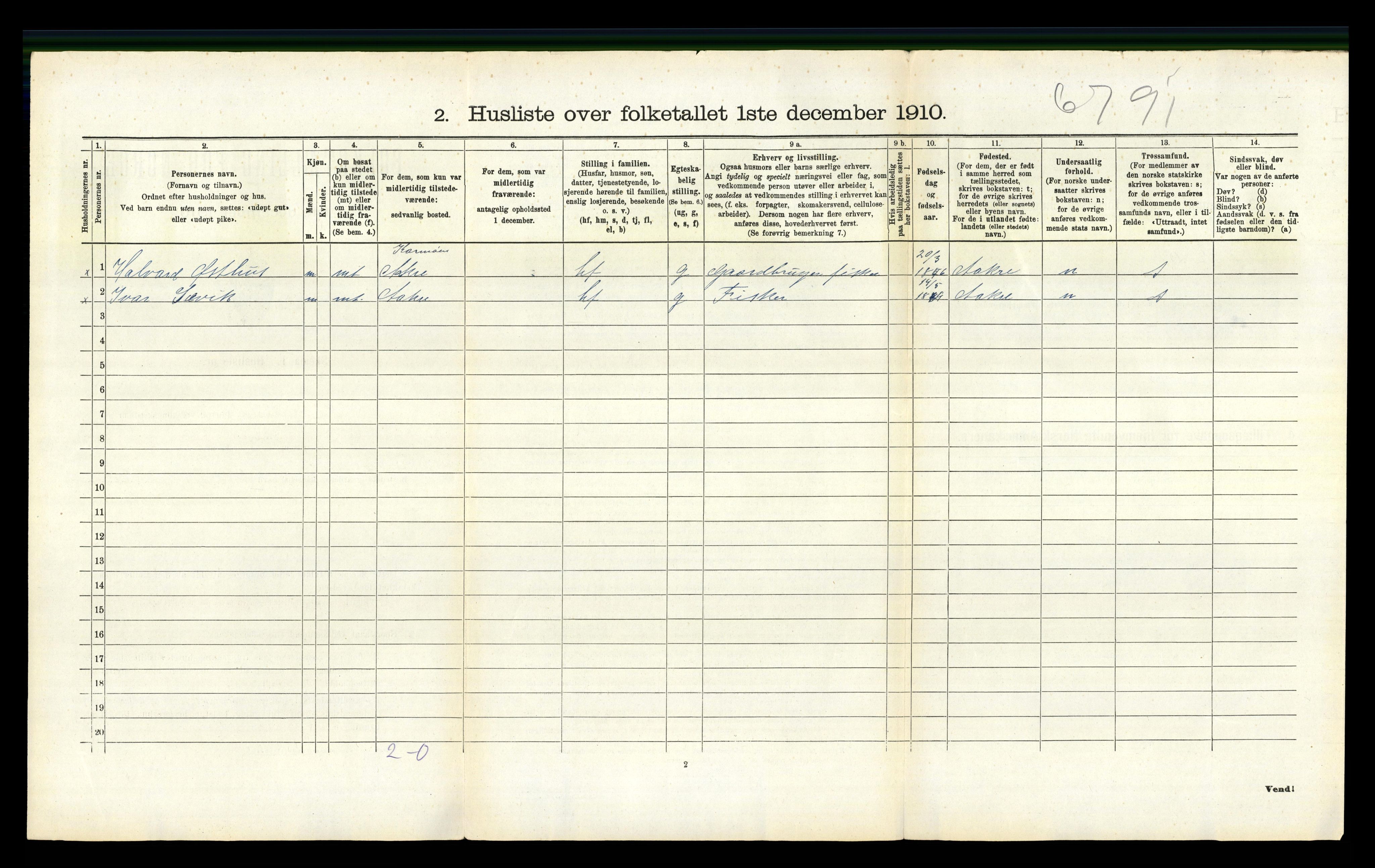 RA, 1910 census for Valestrand, 1910, p. 149