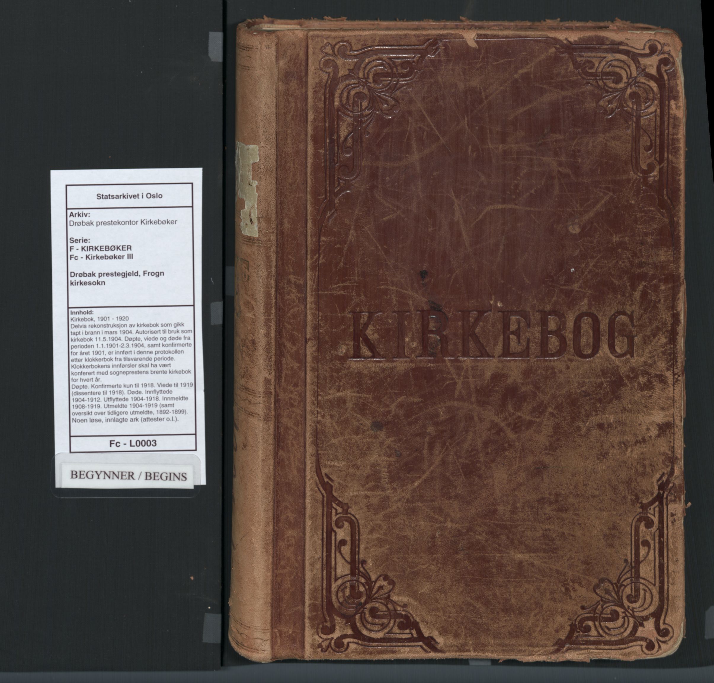 Drøbak prestekontor Kirkebøker, SAO/A-10142a/F/Fc/L0003: Parish register (official) no. III 3, 1901-1920