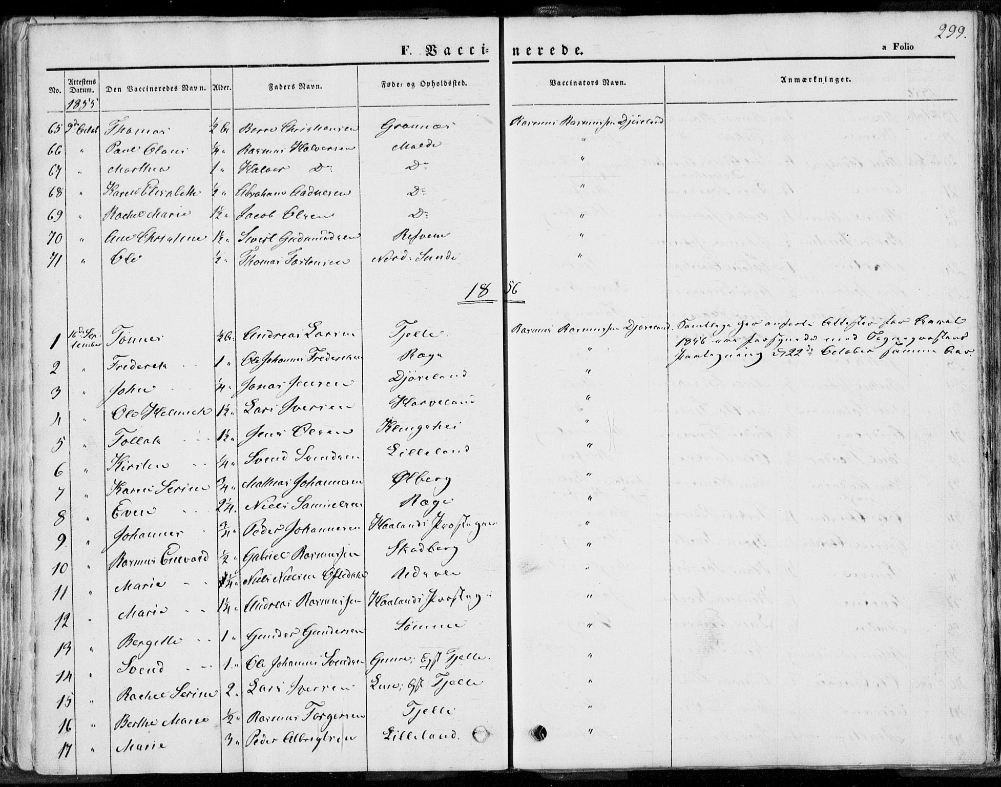 Håland sokneprestkontor, SAST/A-101802/001/30BA/L0008: Parish register (official) no. A 7.2, 1854-1870, p. 299