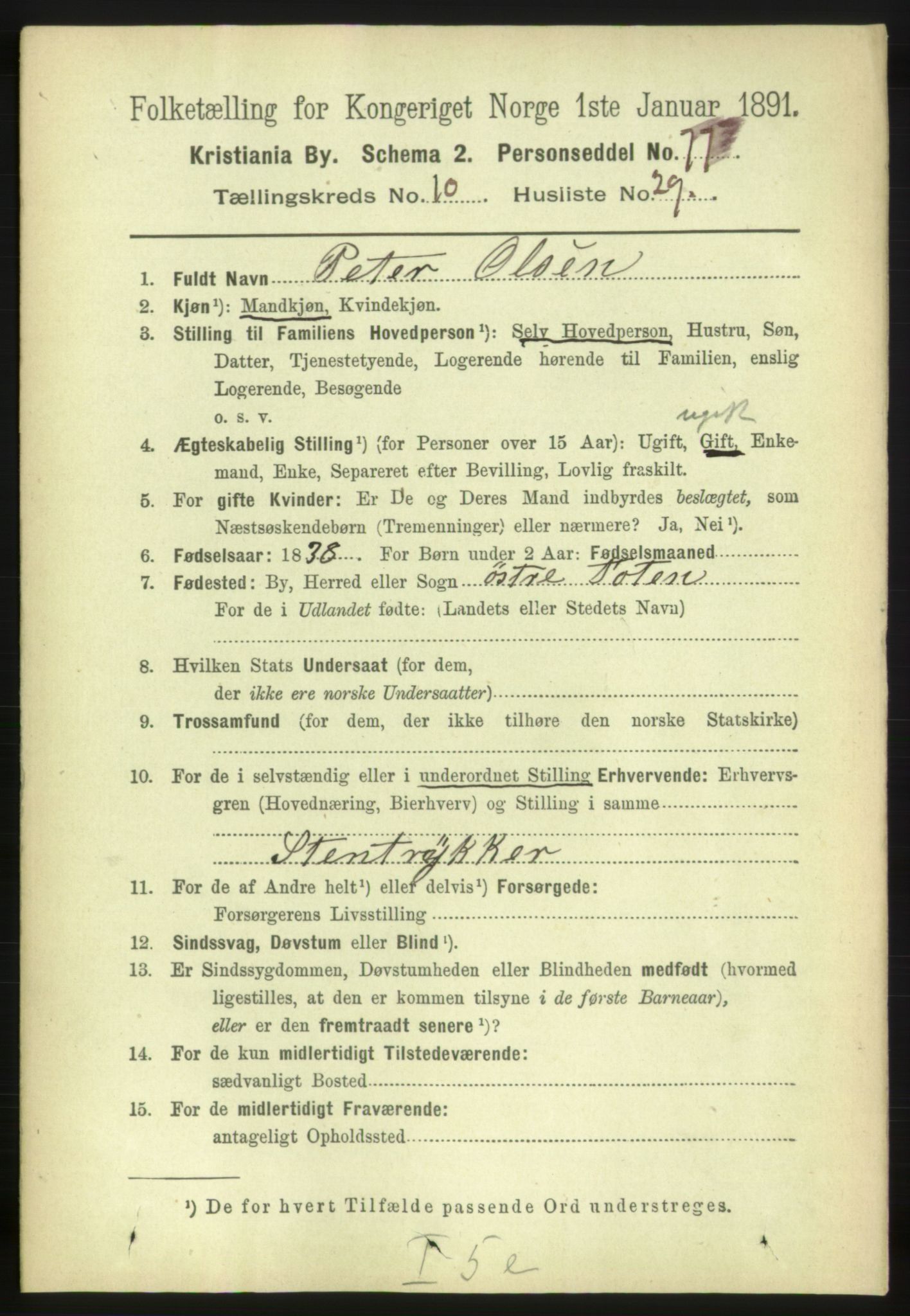 RA, 1891 census for 0301 Kristiania, 1891, p. 4795