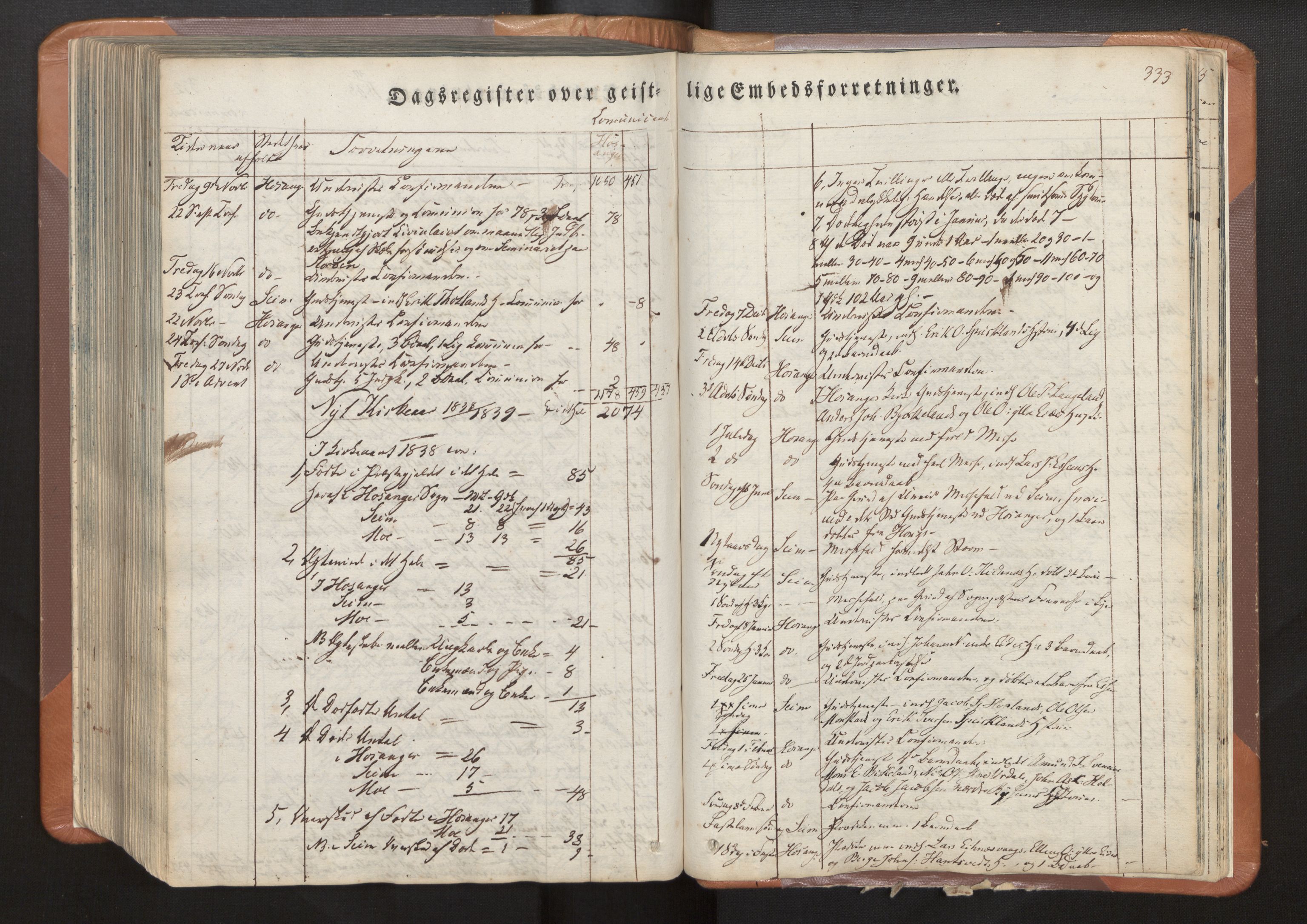 Hosanger sokneprestembete, AV/SAB-A-75801/H/Haa: Parish register (official) no. A 7, 1835-1848, p. 333