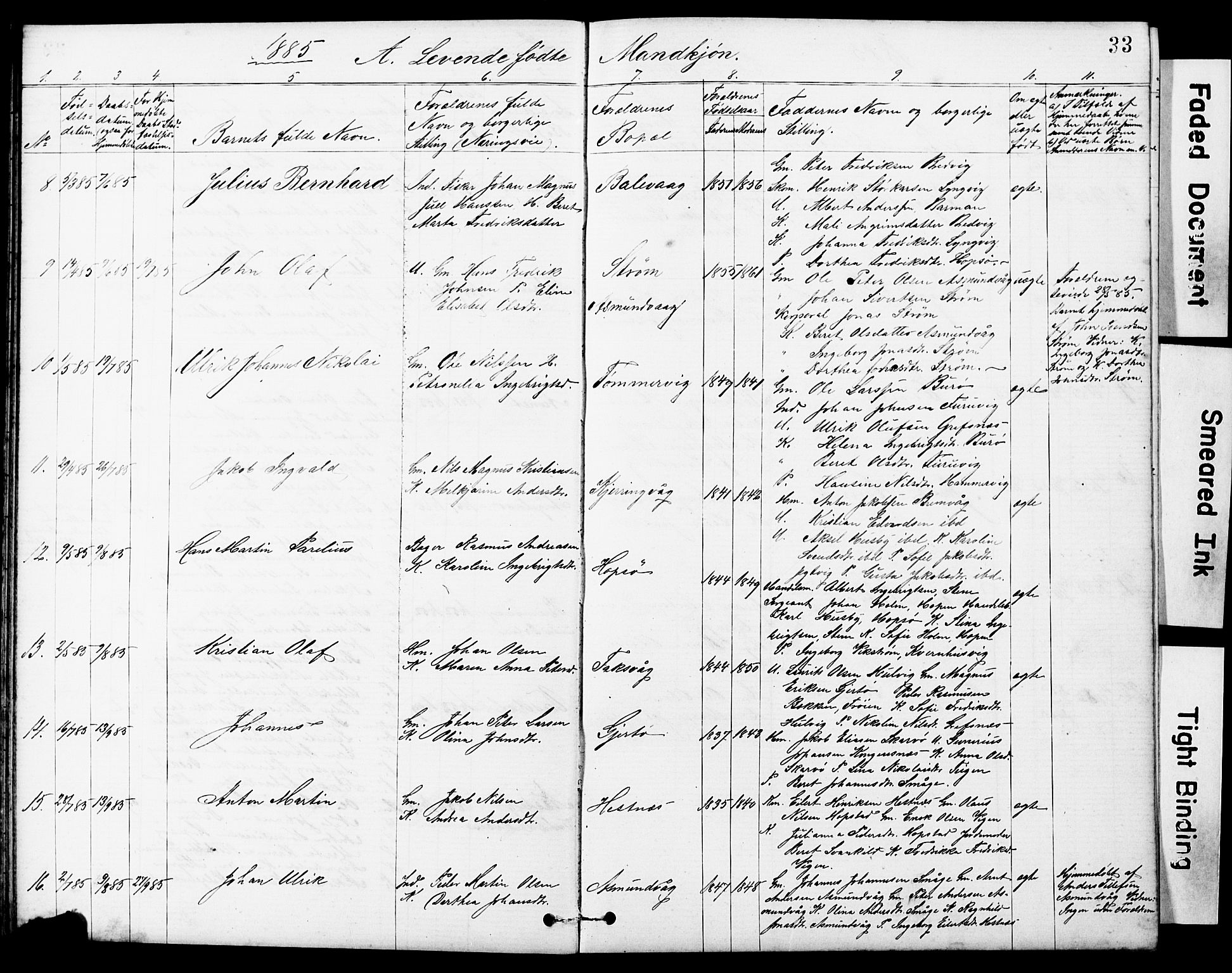 Ministerialprotokoller, klokkerbøker og fødselsregistre - Sør-Trøndelag, SAT/A-1456/634/L0541: Parish register (copy) no. 634C03, 1874-1891, p. 33
