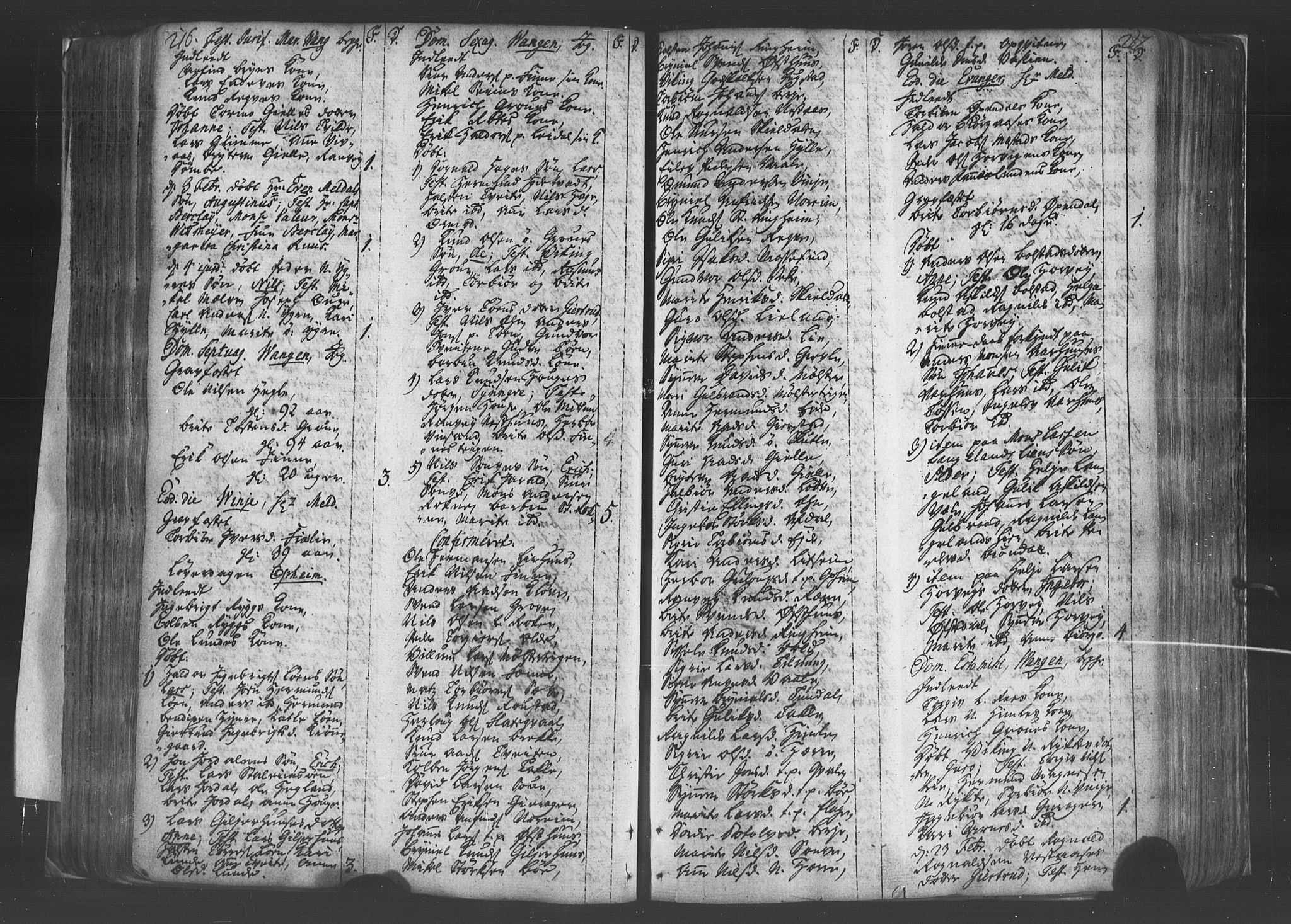 Voss sokneprestembete, AV/SAB-A-79001/H/Haa: Parish register (official) no. A 8, 1752-1780, p. 216-217