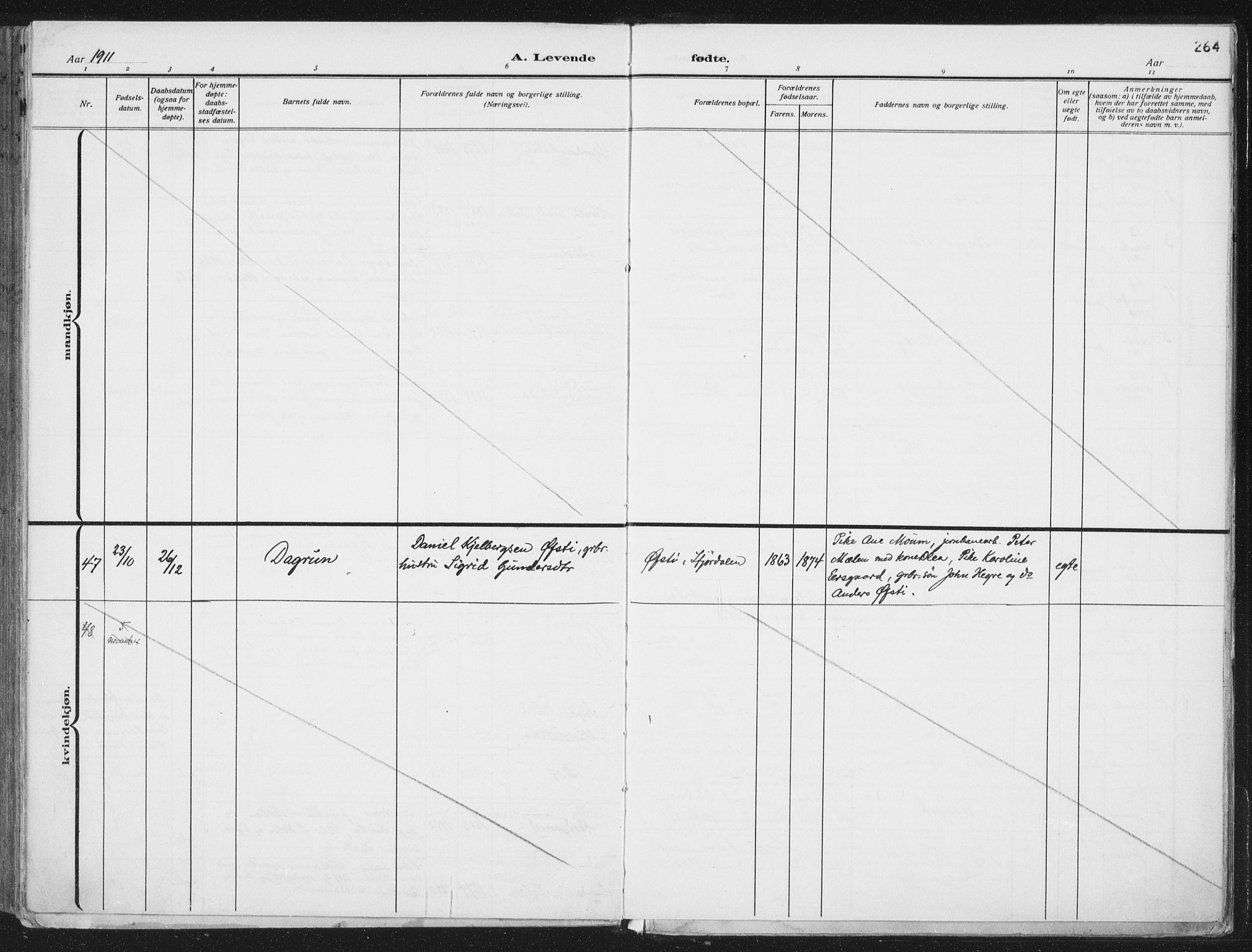 Ministerialprotokoller, klokkerbøker og fødselsregistre - Nord-Trøndelag, SAT/A-1458/709/L0082: Parish register (official) no. 709A22, 1896-1916, p. 264