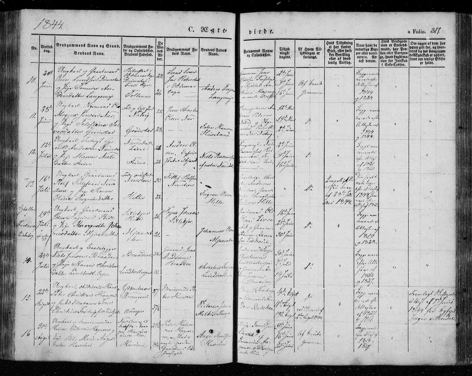 Øyestad sokneprestkontor, SAK/1111-0049/F/Fa/L0014: Parish register (official) no. A 14, 1843-1856, p. 317