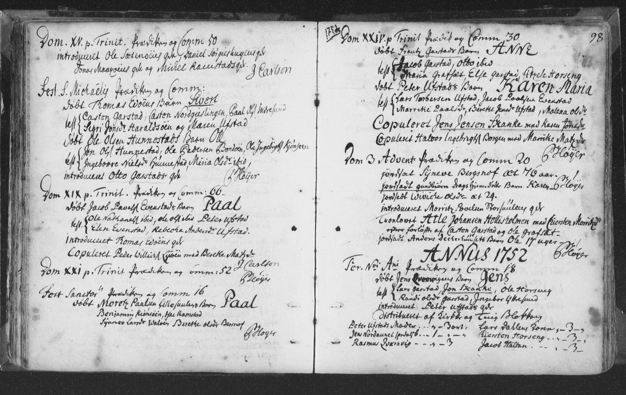 Ministerialprotokoller, klokkerbøker og fødselsregistre - Nord-Trøndelag, SAT/A-1458/786/L0685: Parish register (official) no. 786A01, 1710-1798, p. 98