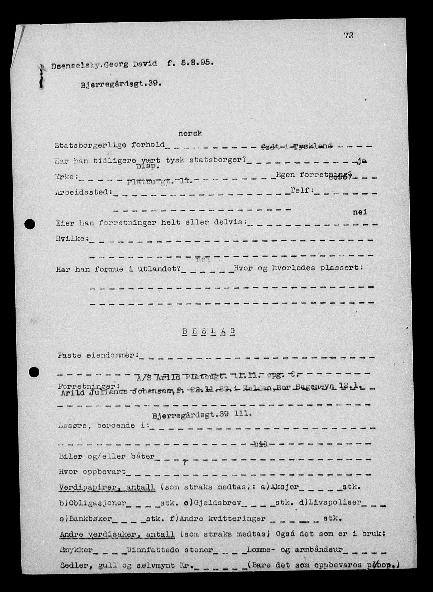 Justisdepartementet, Tilbakeføringskontoret for inndratte formuer, AV/RA-S-1564/H/Hc/Hcc/L0931: --, 1945-1947, p. 347